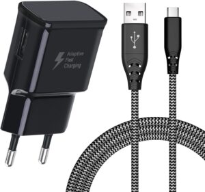 USB Ladegerät mit Nylon Ladekabel,...