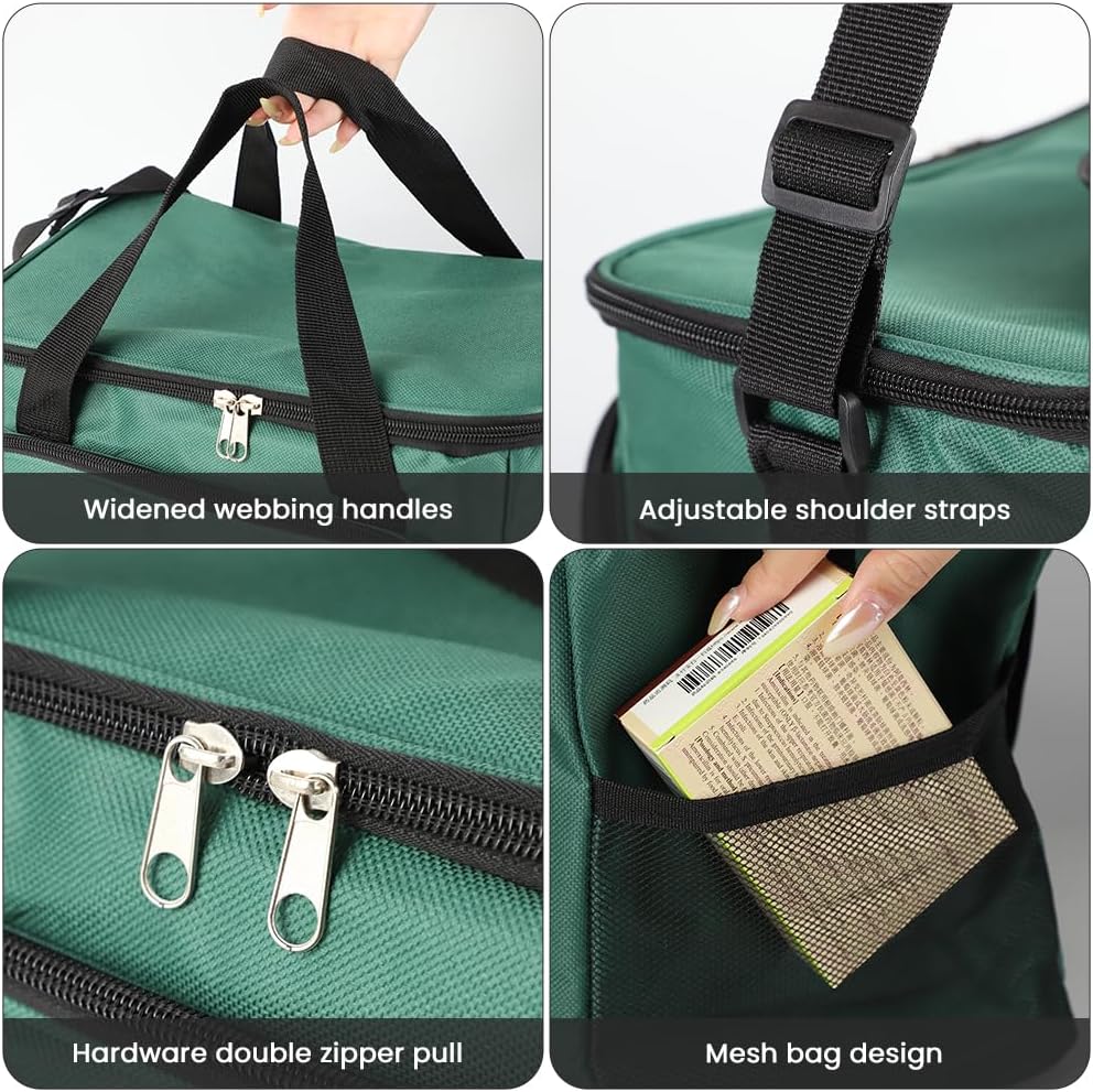 Reise-Apothekentasche, 14 l, XXL-Erste-Hilfe-Tasche, leer, mit Henkel/Umhängegurt, wasserdicht, für Zuhause, Schule, Auto, Reisen, Camping, Wandern (grün) – Bild 6