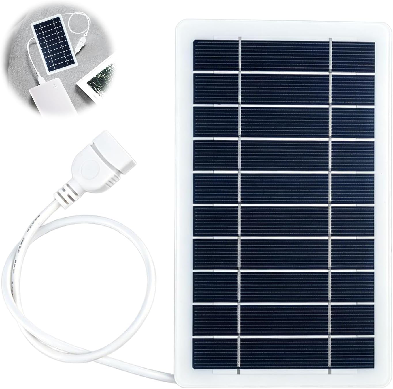 Tragbares Solarpanel 5 W 5 V mit USB-Anschluss – IP65 wasserdichtes Solar-Ladegerät für Handy, Powerbank, Camping, Wandern, Outdoor