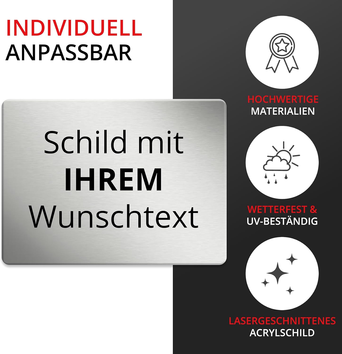 Schild selbst gestalten, individuelles Schild für den Außenbereich als Name, Hausnummer & Straßenname, Hausnummernschild, Namensschild, Firmenschild, personalisiert & wetterfest – Bild 3
