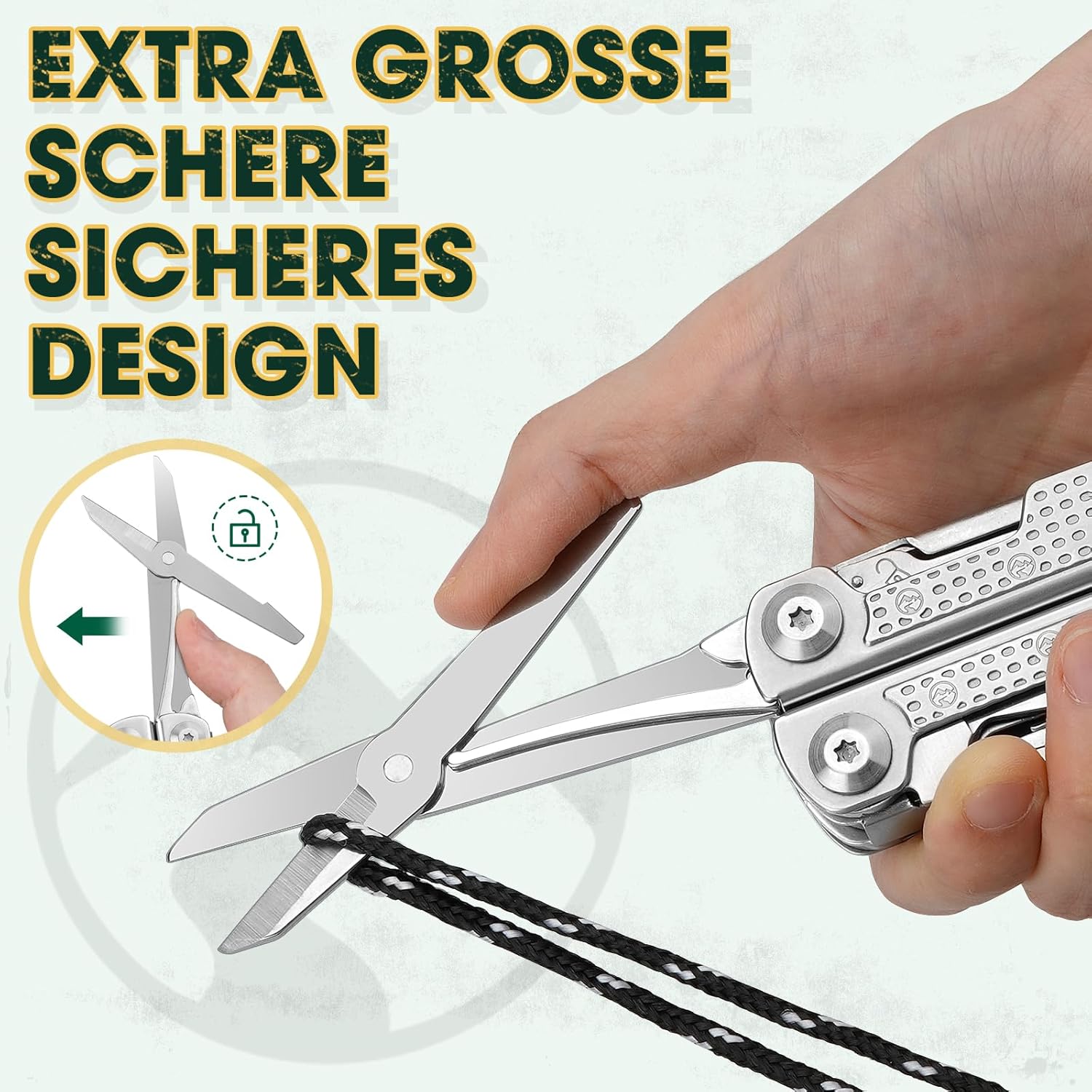 Multper Multitool-Werkzeug, Geschenke für Männer, verbessertes Multitool aus Edelstahl, faltbar mit Damastmesser, Drahtschneider und Schraubendreher-Set, Multifunktionszange für Outdoor und Camping – Bild 5