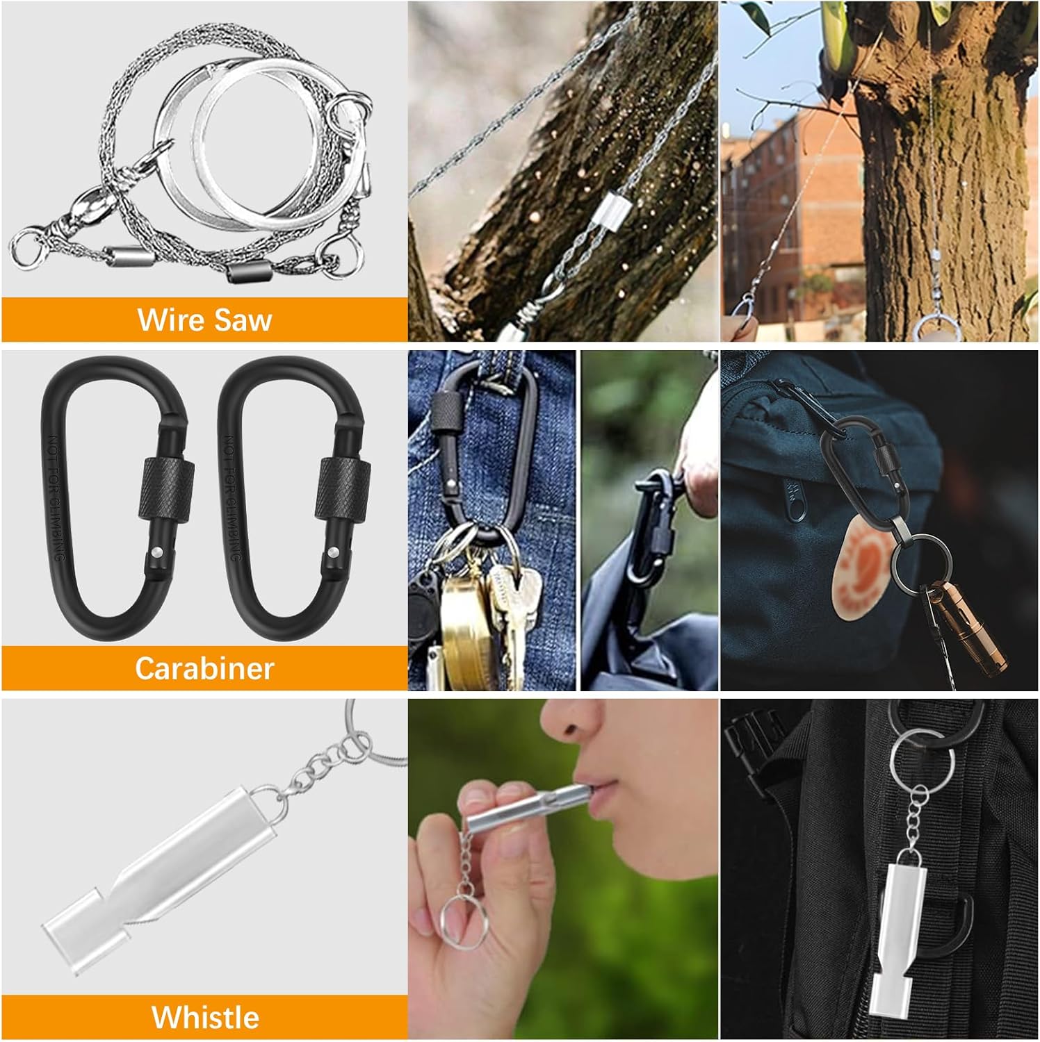 Survival Kit 18 in 1, Professionelles Notfallset Outdoor Home, Premium Set Messer Outdoor-Ausrüstung, Survival-Ausrüstung für Camping, Bushcraft, Wandern, Jagd, Abenteuer, Männer, Väter – Bild 7