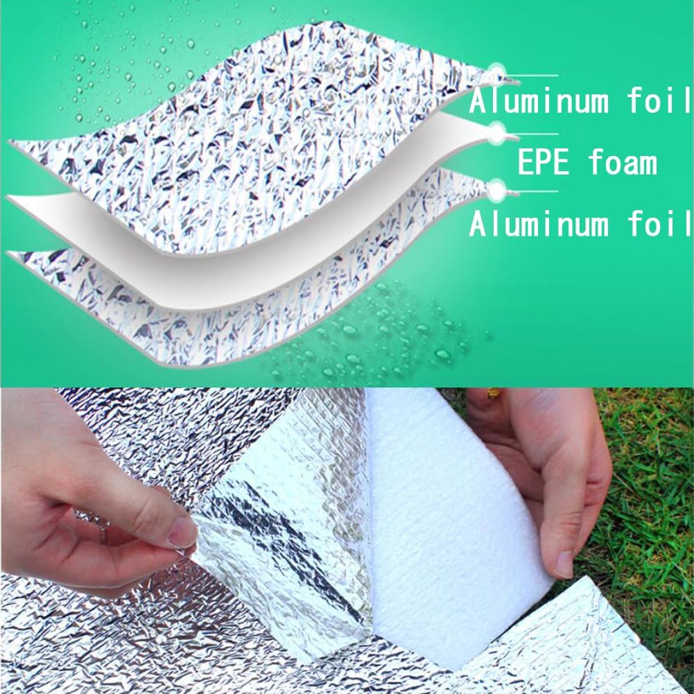 Aluminium-Schlafmatte, Schaumstoffmatten, Isomatte für Camping, isolierte Decke, faltbare Zeltmatte, Bodenmatte, Thermomatte, Thermodecke, Matte aus Aluminiumfolie und EPE, ultraleicht – Bild 3