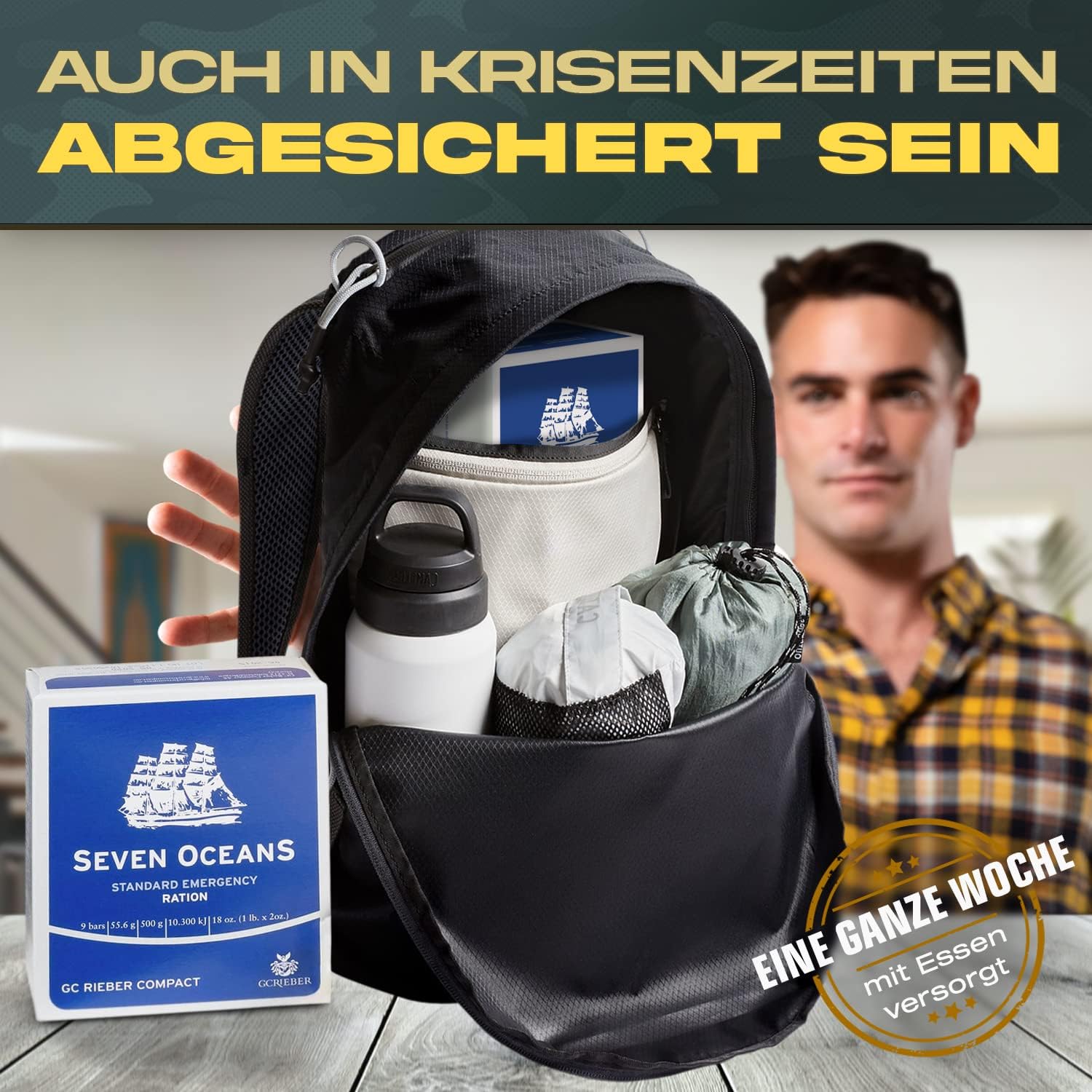 Seven Oceans – Das Original – Notfallfutter (6 x 500 g) Extrem langlebiger Notfallvorrat (3 kg) zur Krisenprävention I Energiereiche Outdoor-Notration I Prepper-Notfutter – Bild 2