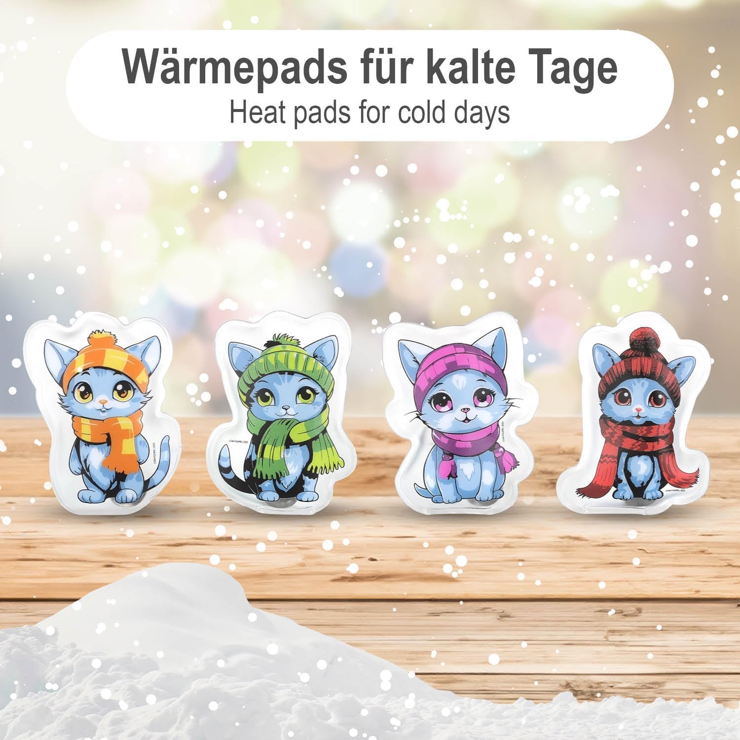 com-four® Taschenwärmer, wiederverwendbarer Handwärmer mit tollen Motiven für Kinder, Wärmekissen für kalte Tage und unterwegs, Wärme-Schnappkissen – Bild 2