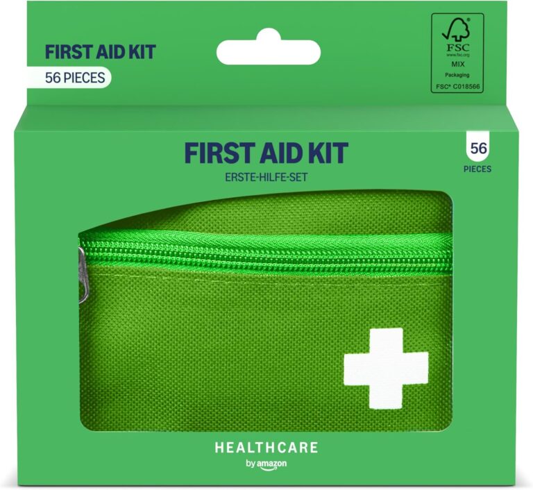 Healthcare by Amazon 56-teiliges Erste-Hilfe-Set, grün (ehemals ein markenidentisches Produkt von Amazon Basic Care)