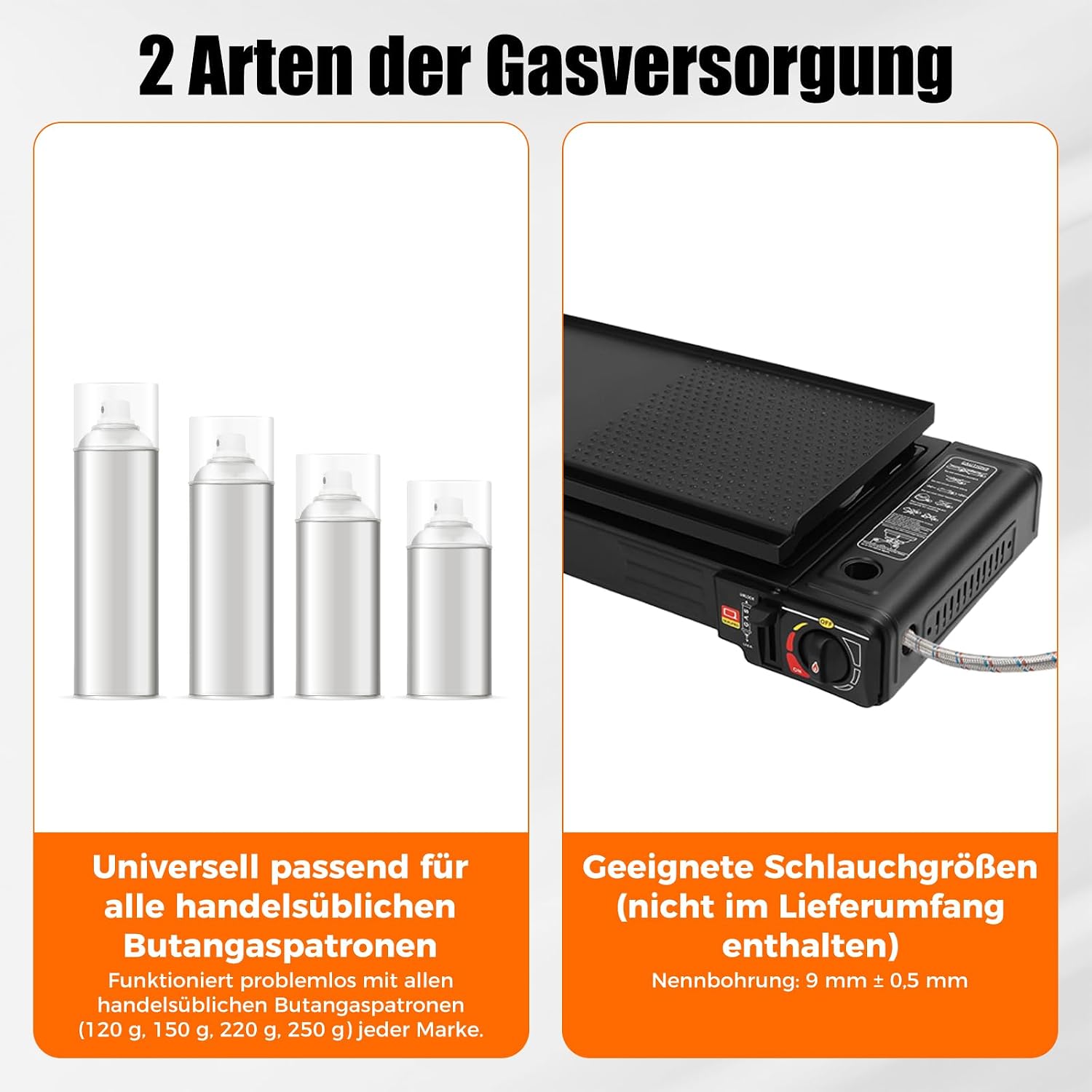Gaskocher 2 Brenner 2 x 2500 W Gaskocher mit Grillplatte, Campingkocher 2 Brenner, Überdruckschutzventil, Campingkocher für Töpfe bis 34 cm – Bild 7
