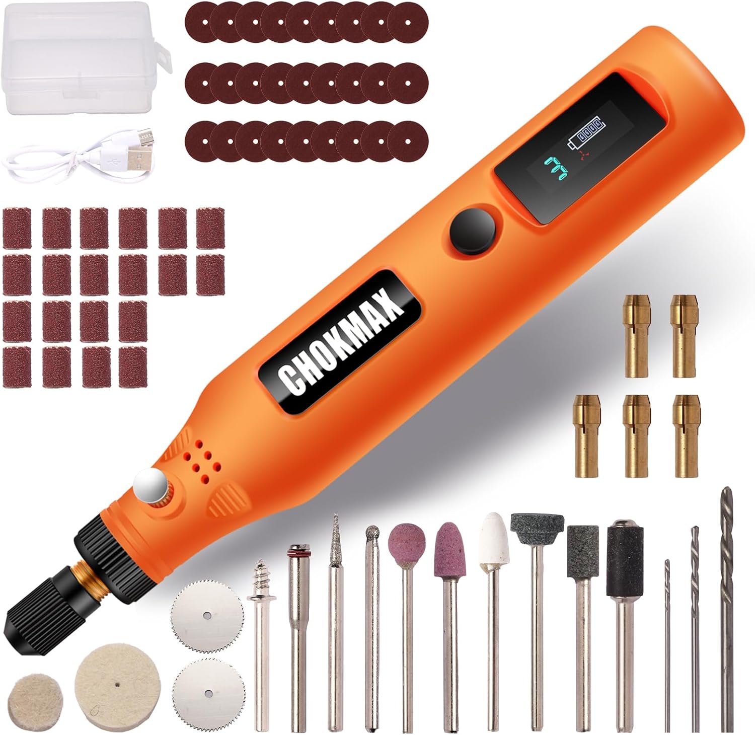 Mini-Multifunktionswerkzeug, 3-Gang-Schleifer-Set mit 72 Zubehörteilen, Typ-C-Ladung, Handwerkerwerkzeug zum Gravieren, Schleifen, Polieren, Bohren, Schleifen