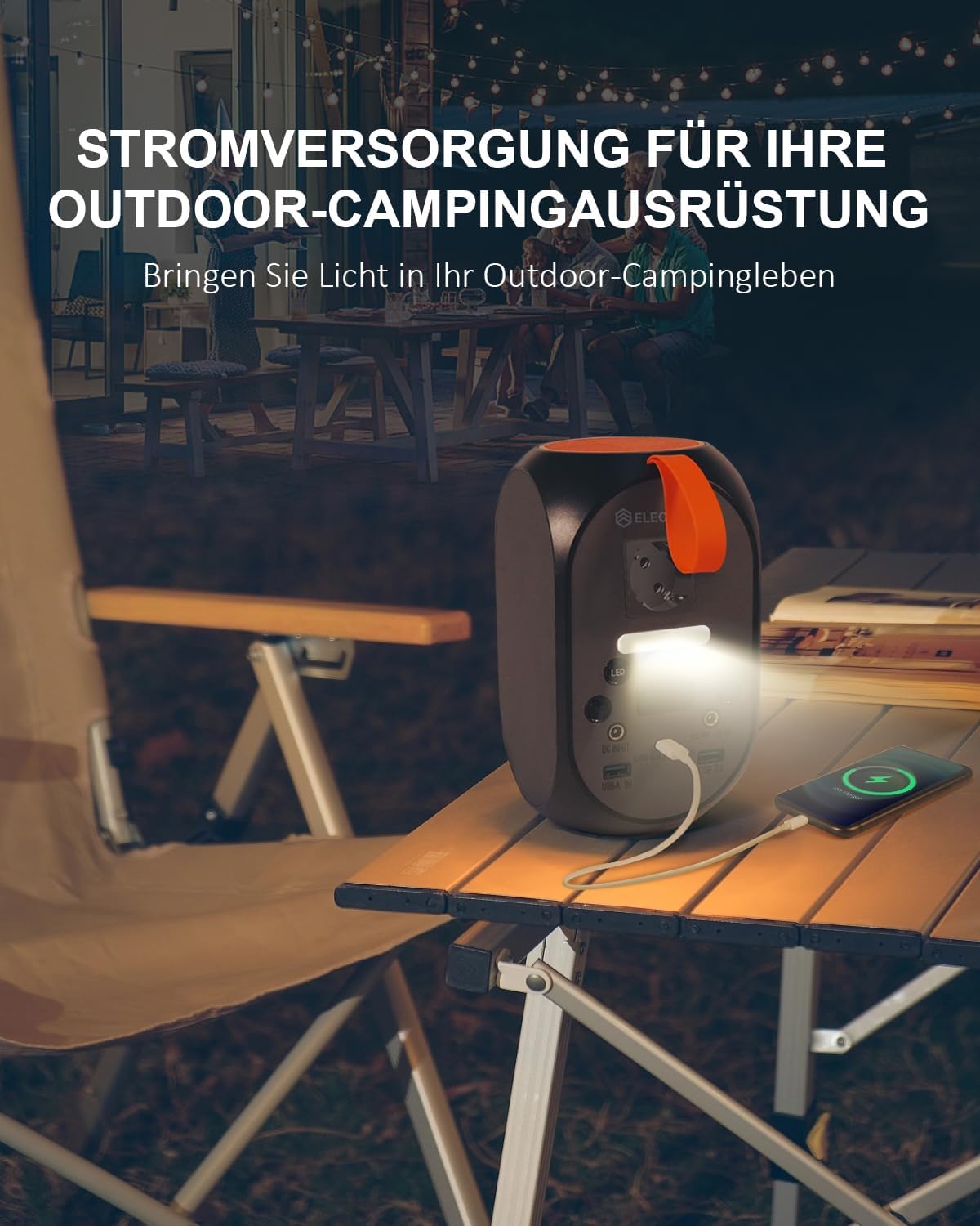 ELECAENTA Tragbares Kraftwerk, 99 Wh LiFePO4-Batterie, 120 W Solargeneratoren mit PD 30 W/AC/DC-Ausgang, Backup-Batterie für Reisen, Outdoor, Camping und Notfälle – Bild 7