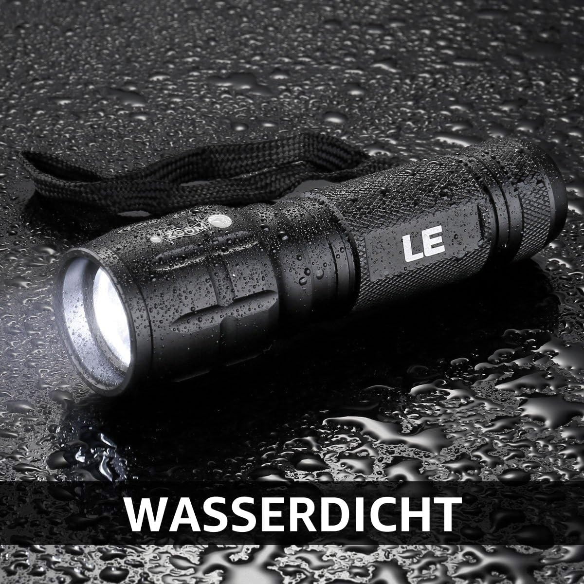 LE LED Taschenlampe klein, LE1000 Extrem helle zoombare Mini-Taschenlampen batteriebetrieben für Kinder, tragbare, wasserdichte Taschenlampe, Taschenlampe für Camping, Outdoor, Wandern, Notfälle – Bild 6