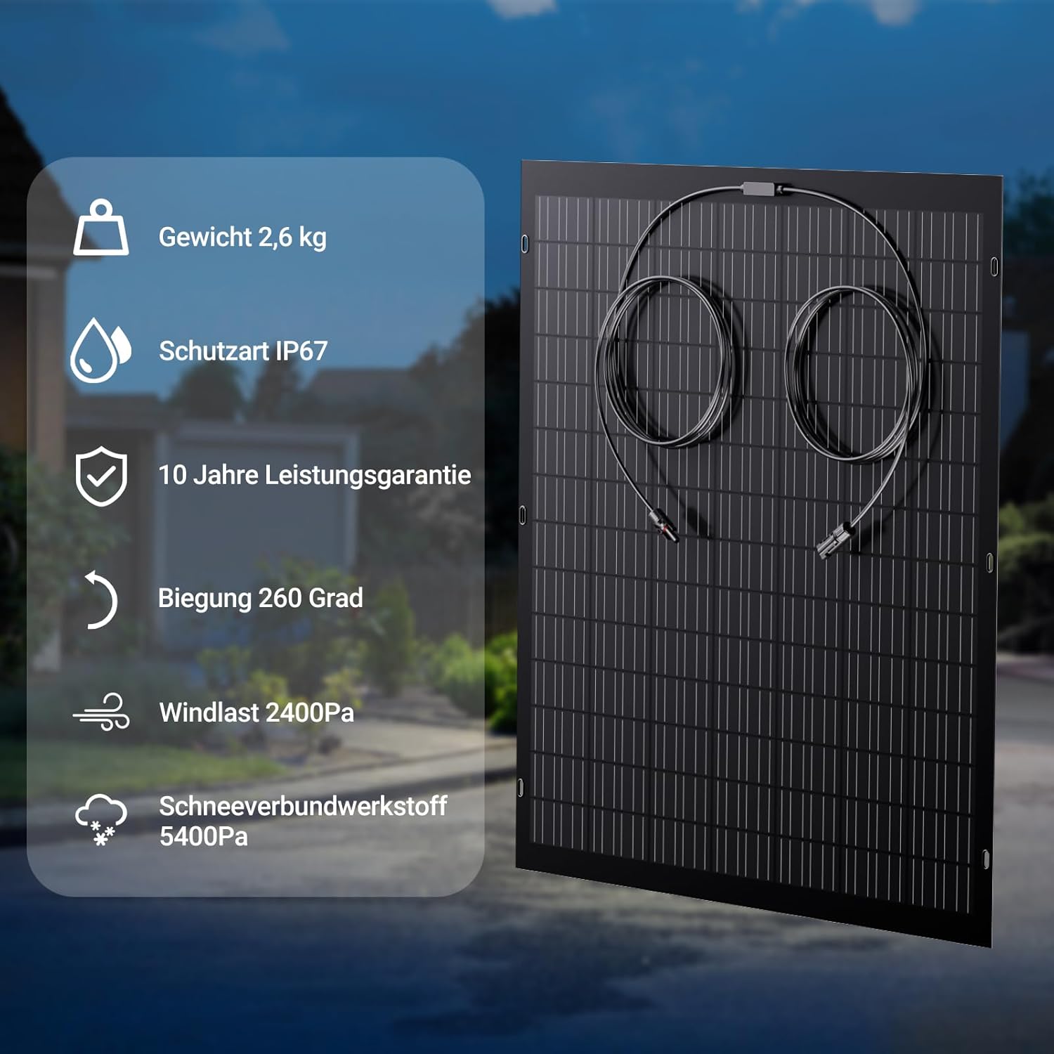 480 W flexibles Solarpanel-Set, 2 x 240 W monokristallines flexibles Solarmodul, IP67, Solarzelle, Photovoltaik, netzunabhängig, für Wohnmobil, Auto, Schuppen, Dach, Boot, Balkon, 12 V-Batterien – Bild 9