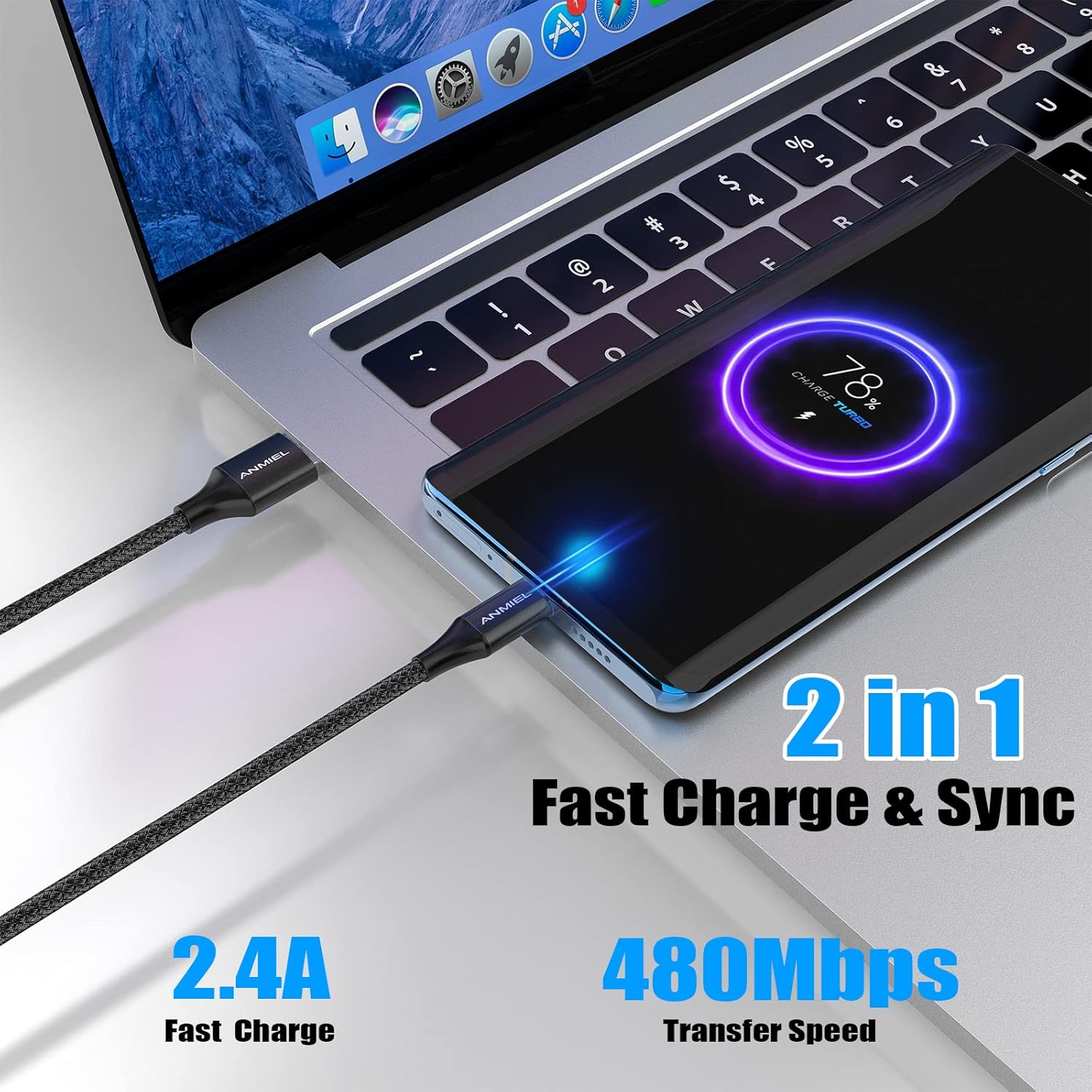 Micro USB Kabel 3M,Schnellladekabel Nylongeflochtenes USB Ladekabel Android Ladekabel kompatibel mit Samsung Galaxy S7 S6 S5 J7 Note 5,Huawei,Kindle,PS4 Controller,Fire HD Tablets,HTC,Nokia usw – Bild 3