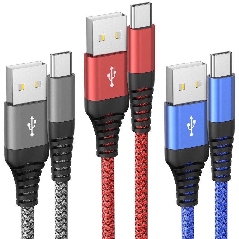 USB C Kabel 3er Pack 1,8 m Ladekabel USB C Schnellladekabel QC 3.0 USB auf USB C Kabel kompatibel Samsung iPhone 17 16 15 Pro, Samsung A55 A53 S24 S23 S22 S21 S20, Typ C Ladekabel (gemischte Farben, 1,8 m)