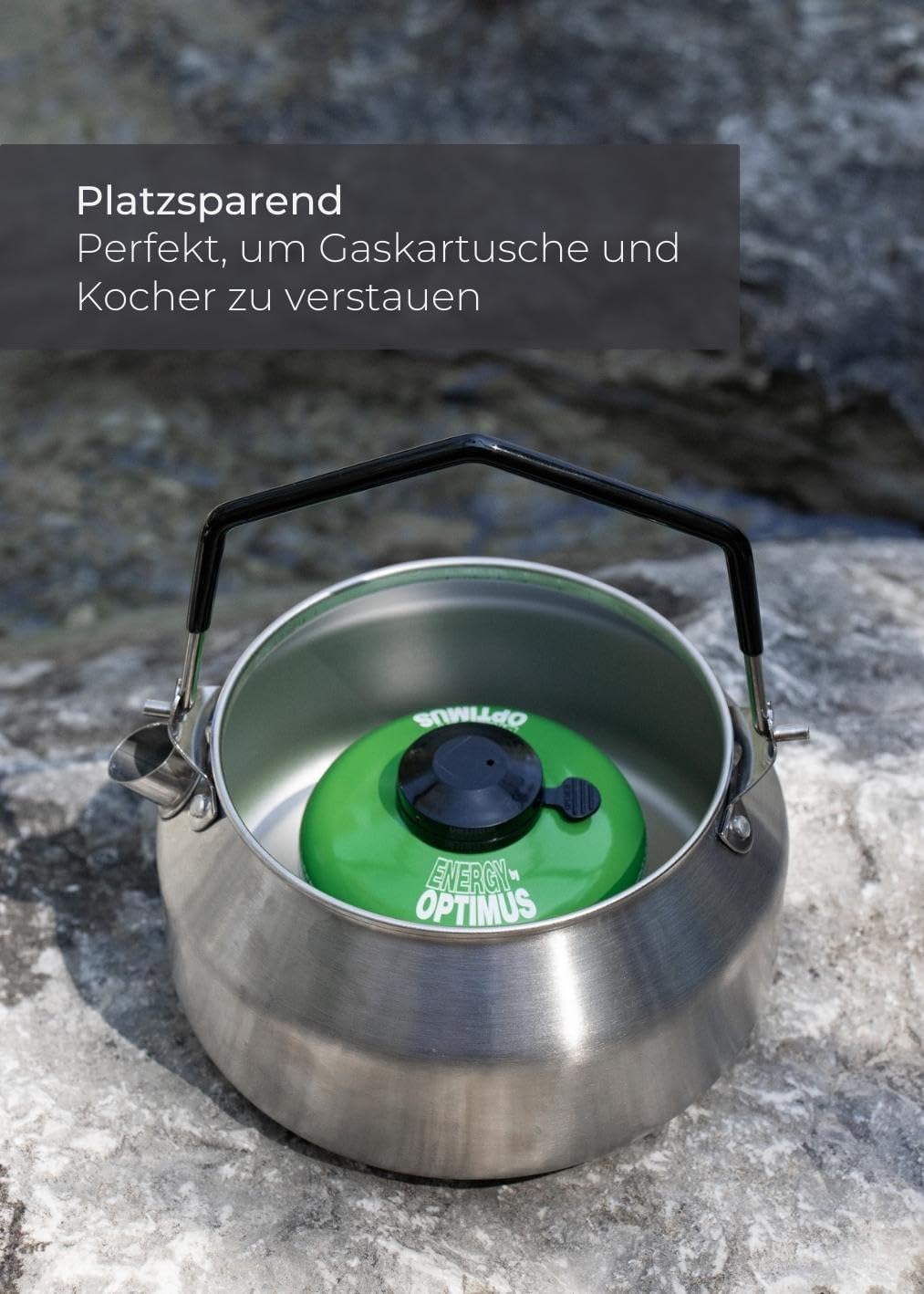 LAMBDA COFFEE GEYSIR Wasserkocher 1 Liter Edelstahl mit nur 290 g I Teekanne I Tragbarer Camping-Wasserkocher 1000 ml I Camping-Wasserkocher – Bild 7