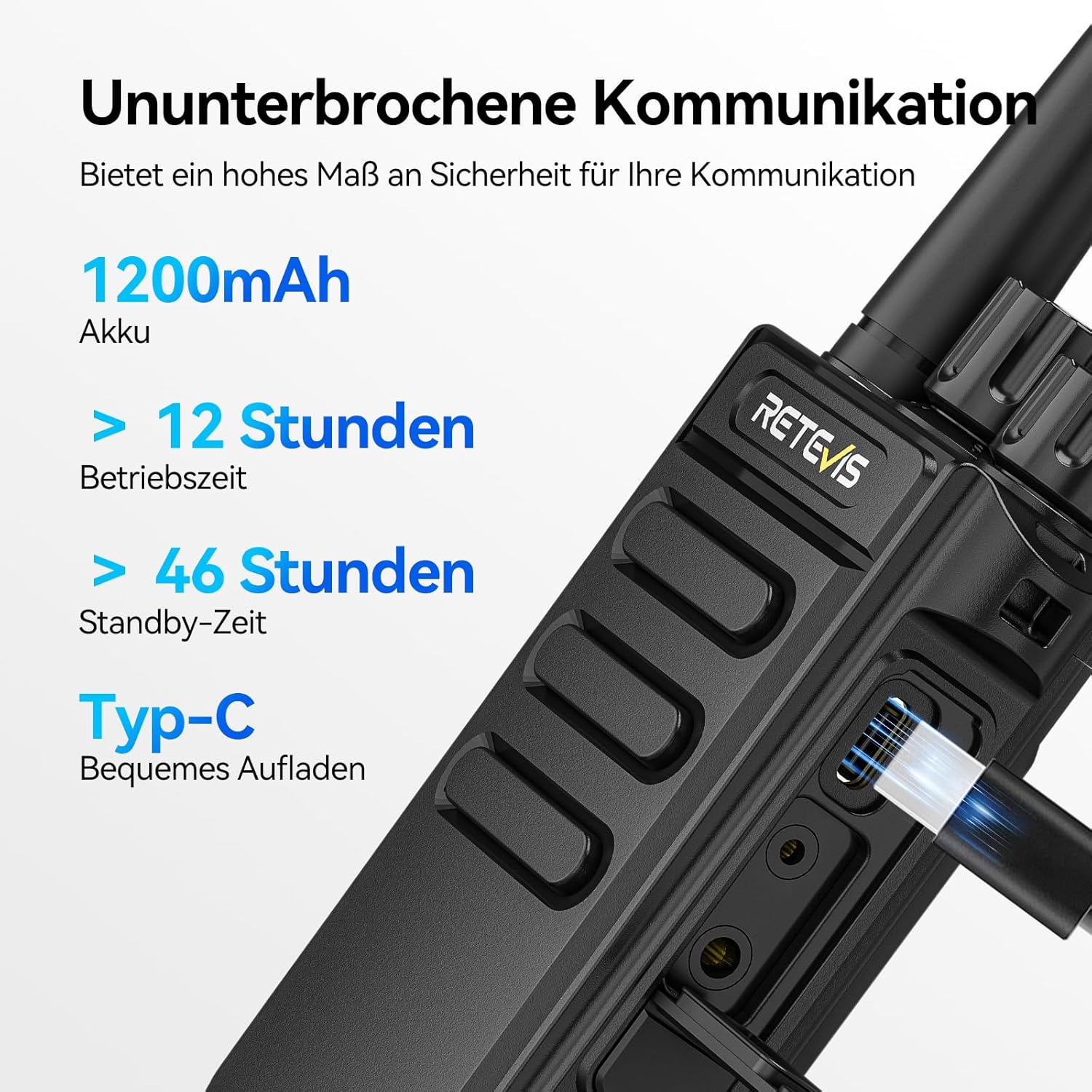 Retevis MateTalk P64 Funkgerät, gebührenfrei mit großer Reichweite, professionelles Digitalradio, kompatibel mit Motorola, Gruppenruf, Sicherheit, Walkie Talkie für Hotels und Immobilien (1 Stück) – Bild 6