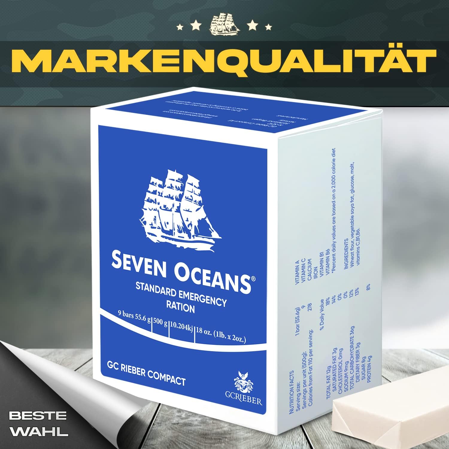 Seven Oceans – Das Original – Notfallfutter (6 x 500 g) Extrem langlebiger Notfallvorrat (3 kg) zur Krisenprävention I Energiereiche Outdoor-Notration I Prepper-Notfutter – Bild 3