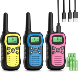 Walkie Talkie 3er-Set, wiederauflad...