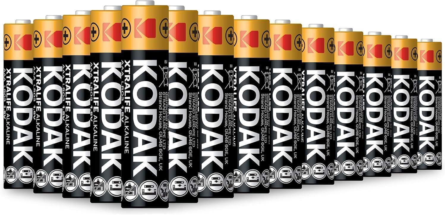 Kodak Xtralife 60er-Pack AAA-Batterien, Triple-A-Batteriepack, LR03 Alkaline 1,5 V, 10 Jahre Haltbarkeit, ideal für Geräte mit hohem Stromverbrauch, 6x mehr Leistung, kunststofffreier Karton – Bild 6