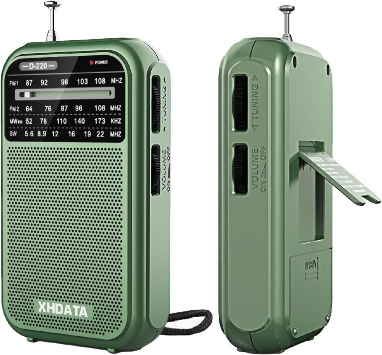 XHDATA D220 Radio Klein, FM AM FM Radio, Batteriebetriebenes Nostalgieradio, Weltempfängerradio, Taschenradio mit Hervorragender Empfangsqualität, Familie und Senioren (Grün)