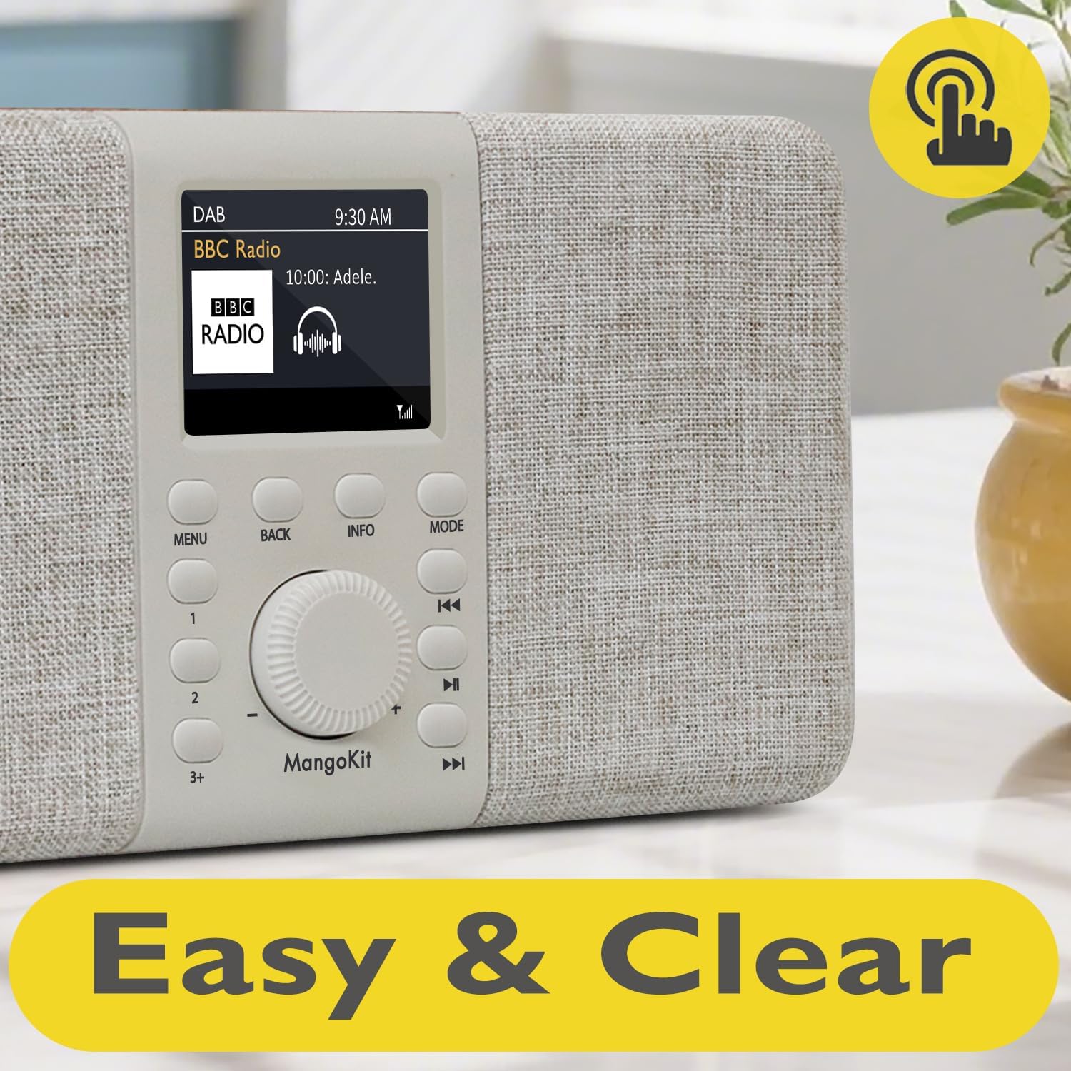 MD5 Stereo-DAB-Radio mit Bluetooth 5.3 und 2,4-Zoll-Farbdisplay, tragbares UKW-Digitalradio, 2.0-Stereo-Sound, 40 Speicherplätze, Alarme, Schlummer- und Schlaffunktion, USB-C-Netz- oder Batteriebetrieb (Walnuss) – Bild 3