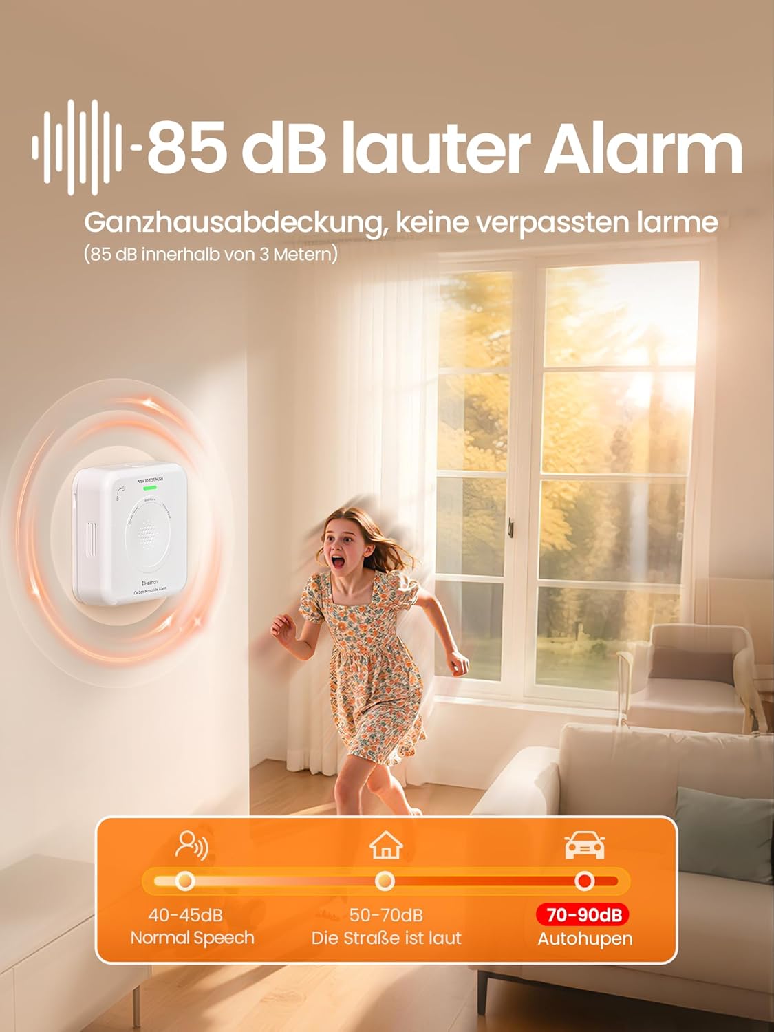 Heiman Smart Kohlenmonoxid-Detektor, Materie über Gewinde (Hub erforderlich) – CO-Detektor für SmartThings & Home Assistant, EN 50291, austauschbare Batterie, 10 Jahre Sensor, 85 dB, HS-725ES-M – Bild 5
