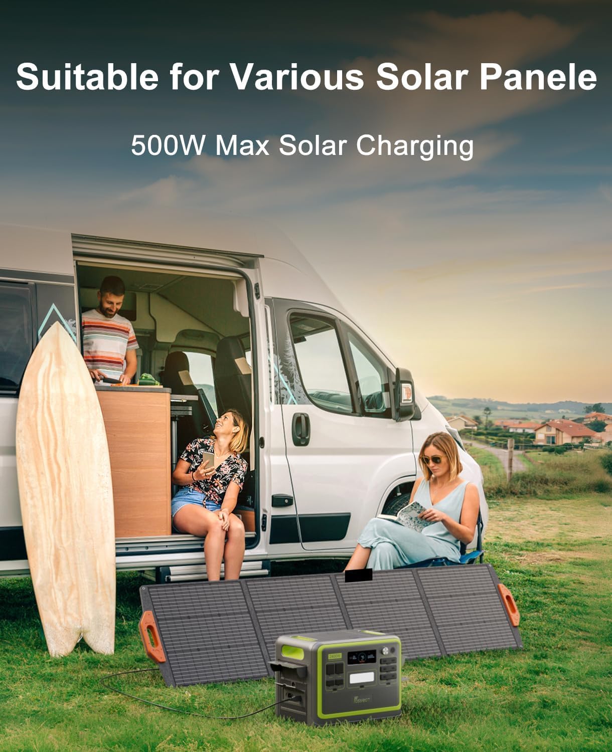 FOSSiBOT F2400 Kraftwerk mit 200 W Solarpanel, Solargenerator 2048 Wh LiFePO4-Batterie 230 V 2400 W 3 AC-Ausgänge (4800 W Spitze), mobiler Stromgenerator für Camping/Reisen/Zuhause/Notfall usw – Bild 5