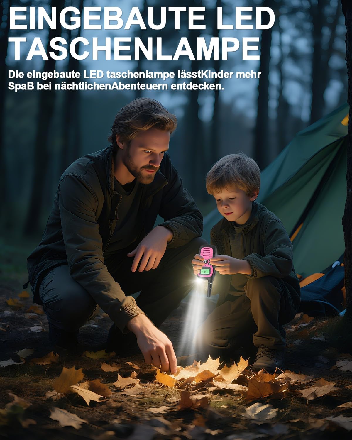 Walkie Talkie 3er-Set, wiederaufladbares Walkie-Talkie-Spielzeug für 3–12 Jahre Mädchen und Jungen, Woki Toki mit 16 Kanälen, 3 Meilen große Reichweite, klarerer Klang für Wandern, Camping, Abenteuer – Bild 6