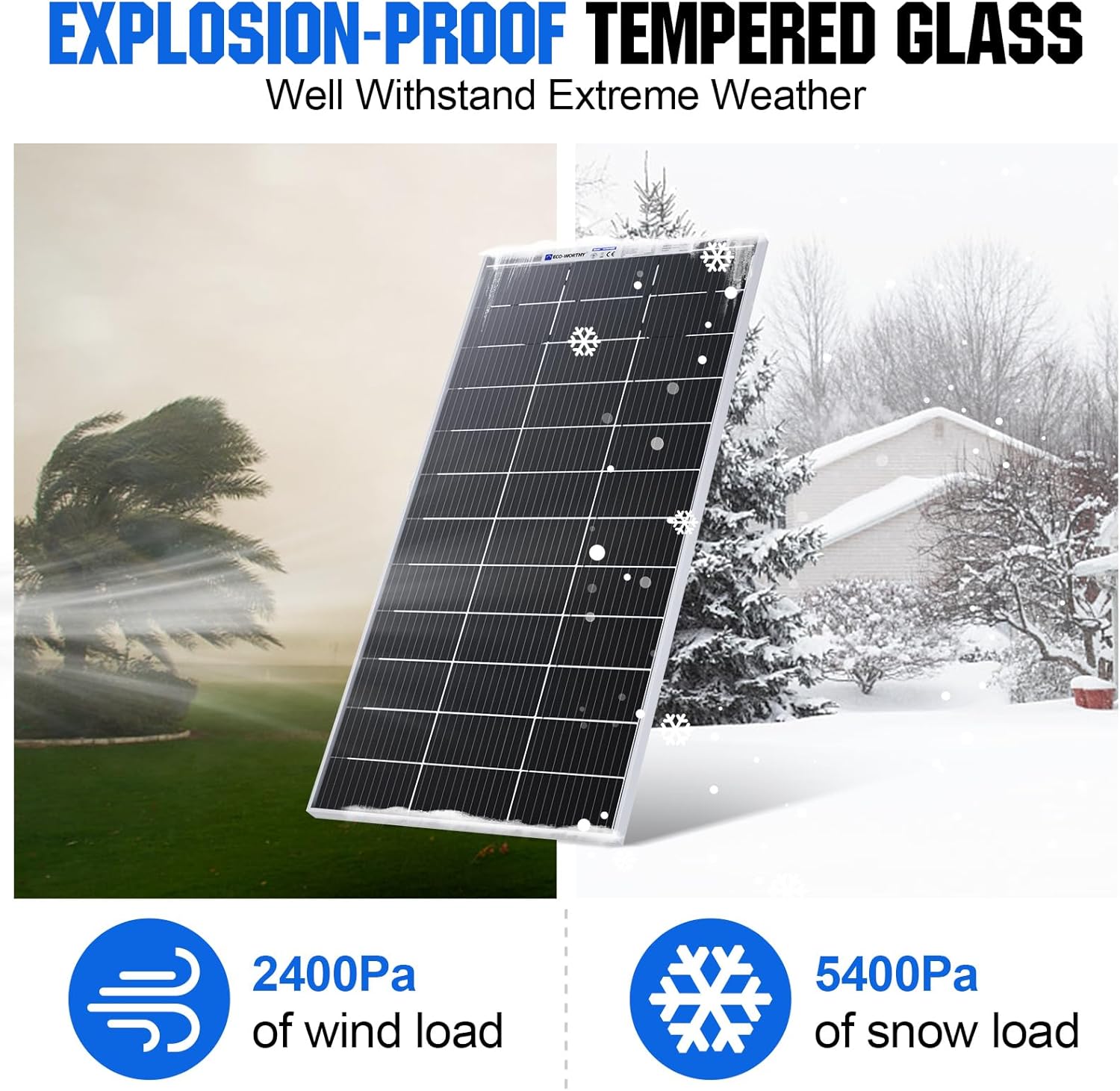 ECO-WORTHY 390 W 12 V bifaziales Solarpanel, 2 Stück, 195 W monokristallines Solarpanel, ideal zum Laden von 12 V-Batterien, für Wohnmobil, Garten, Wohnmobil, Boot und Dach des Hauses – Bild 7
