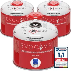 EVOCAMP 3 x Propan-Butan-Gaskartusc...