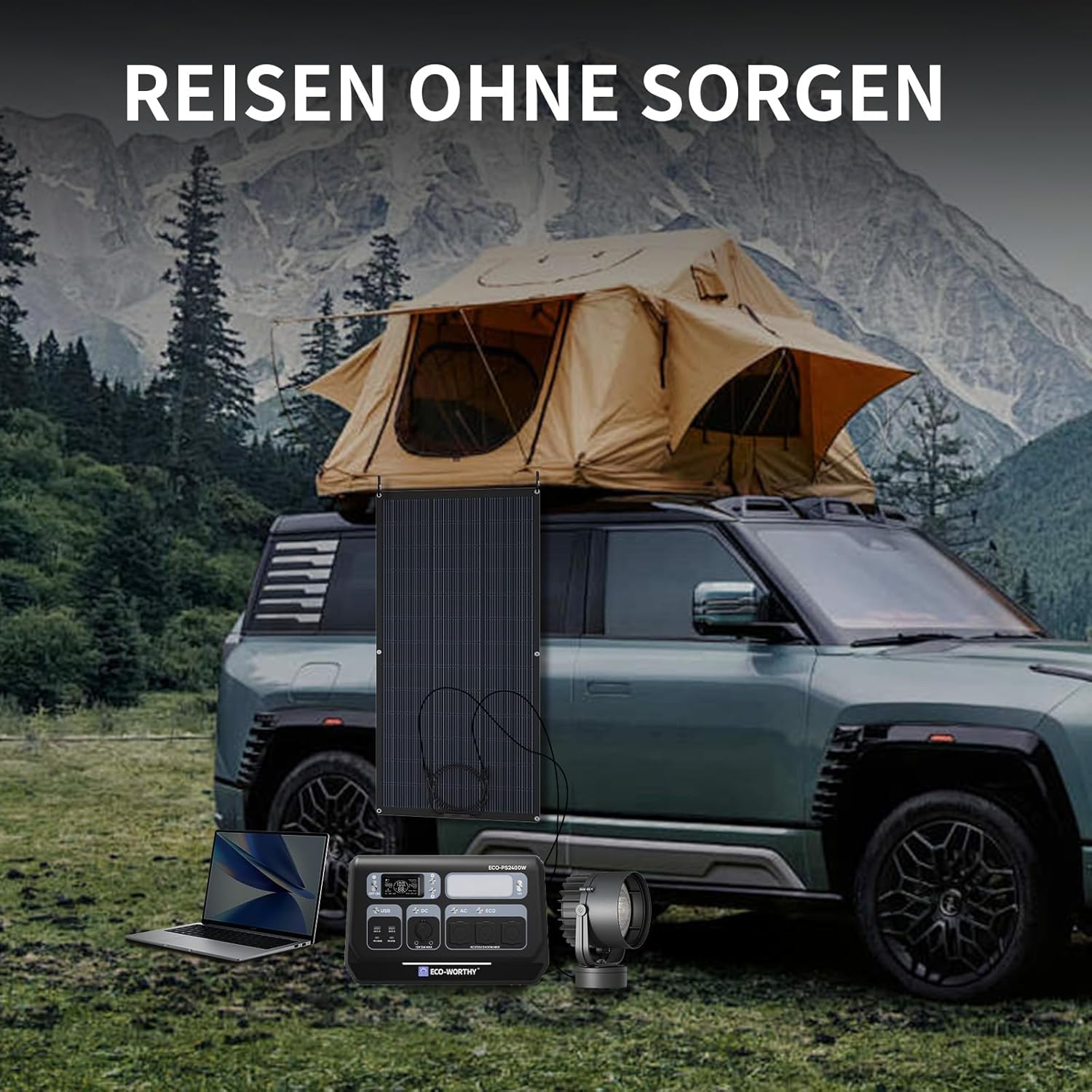 ECO-WORTHY 400 W flexibles Solarpanel 2 x 200 W Solarpanel 24 V ETFE 18BB Solarmodul 25 % hohe Umwandlung für Balkon, Wohnwagen, Dach, Camping, Haus, Yacht, unebene Oberflächen – Bild 11