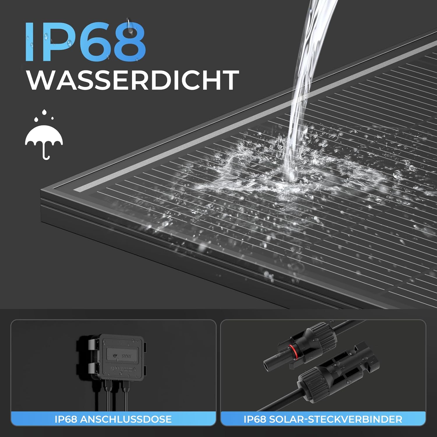 Solarpanel 200 W, 12 V PV-Modul, SMBB-Technologie, hocheffizientes monokristallines Solarmodul, vollständig schwarzes Aluminiumrahmen-Solarpanel, ideal für Balkonkraftwerk, Wohnmobil, Boot (200 W) – Bild 3