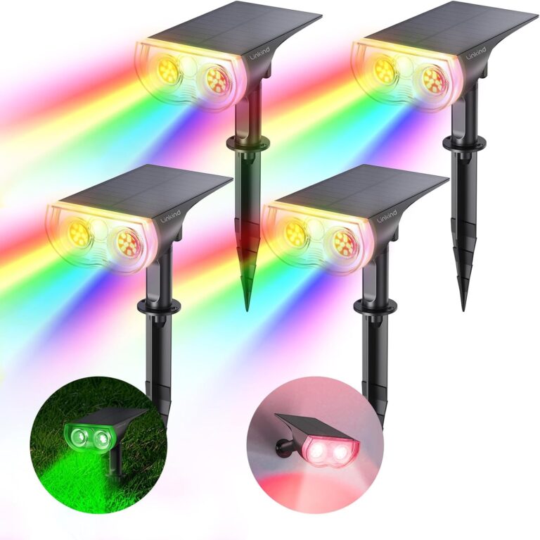 Linkind StarRay Farbige Solarlampe von der Dämmerung bis zum Abstieg, Gartenbeleuchtung für den Außenbereich, bunt, mehrfarbig, Lichtsensor, Solarleuchte, IP67, wasserdicht, Außenlaterne für Halloween, Feiern, Weihnachten, 11