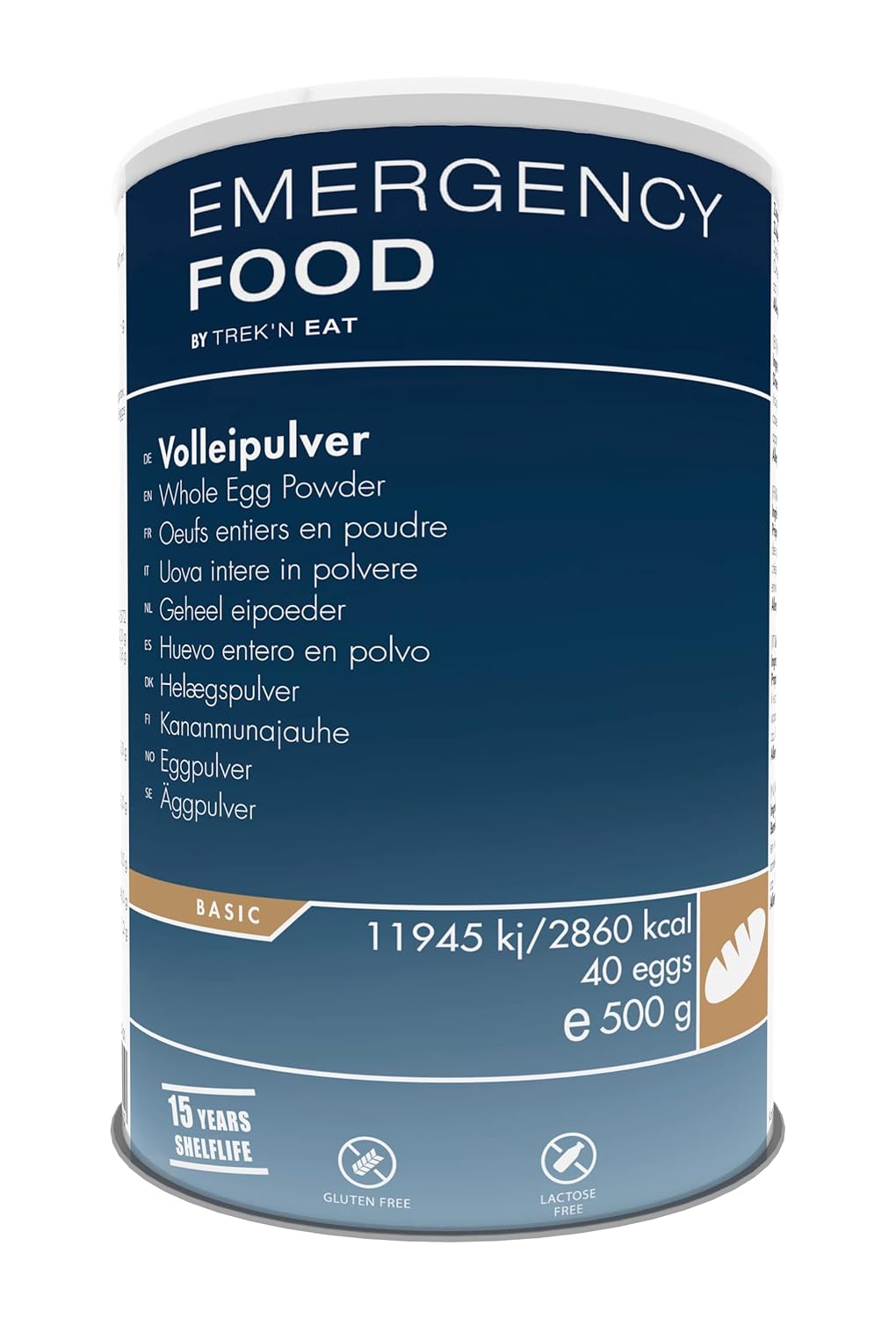 Trek'n Eat Full Egg Powder EL 15 Jahre Haltbarkeit | Eipulver ohne Zusatzstoffe | 46 % Protein | Glutenfrei, laktosefrei | Eipulver für Rührei, Omelett, Backen, Notversorgung, Prepper, Krisenvorbereitung, Outdoor