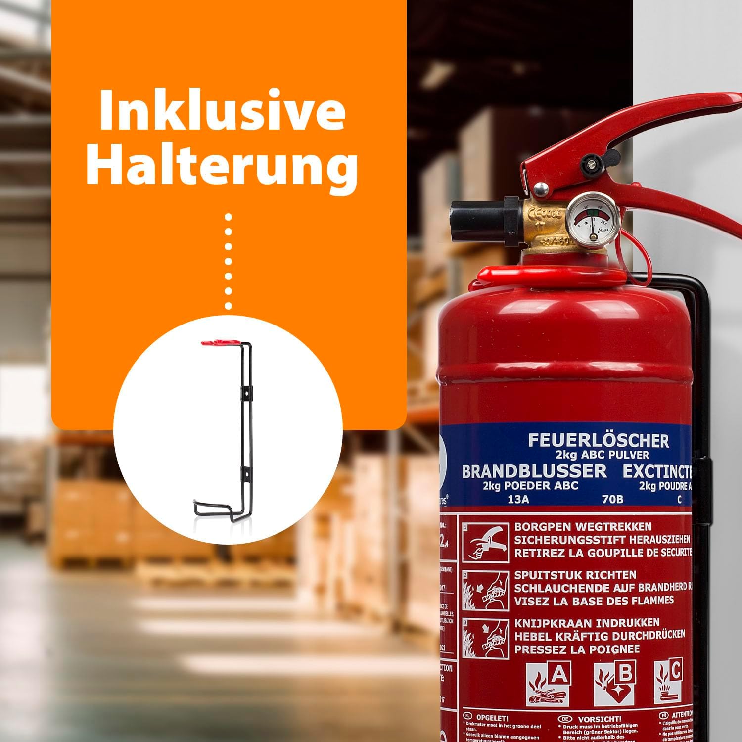 Smartwares Pulverlöscher – 2 kg – für ABC-Brände – mit Halterung – FEX-15127 – Bild 7