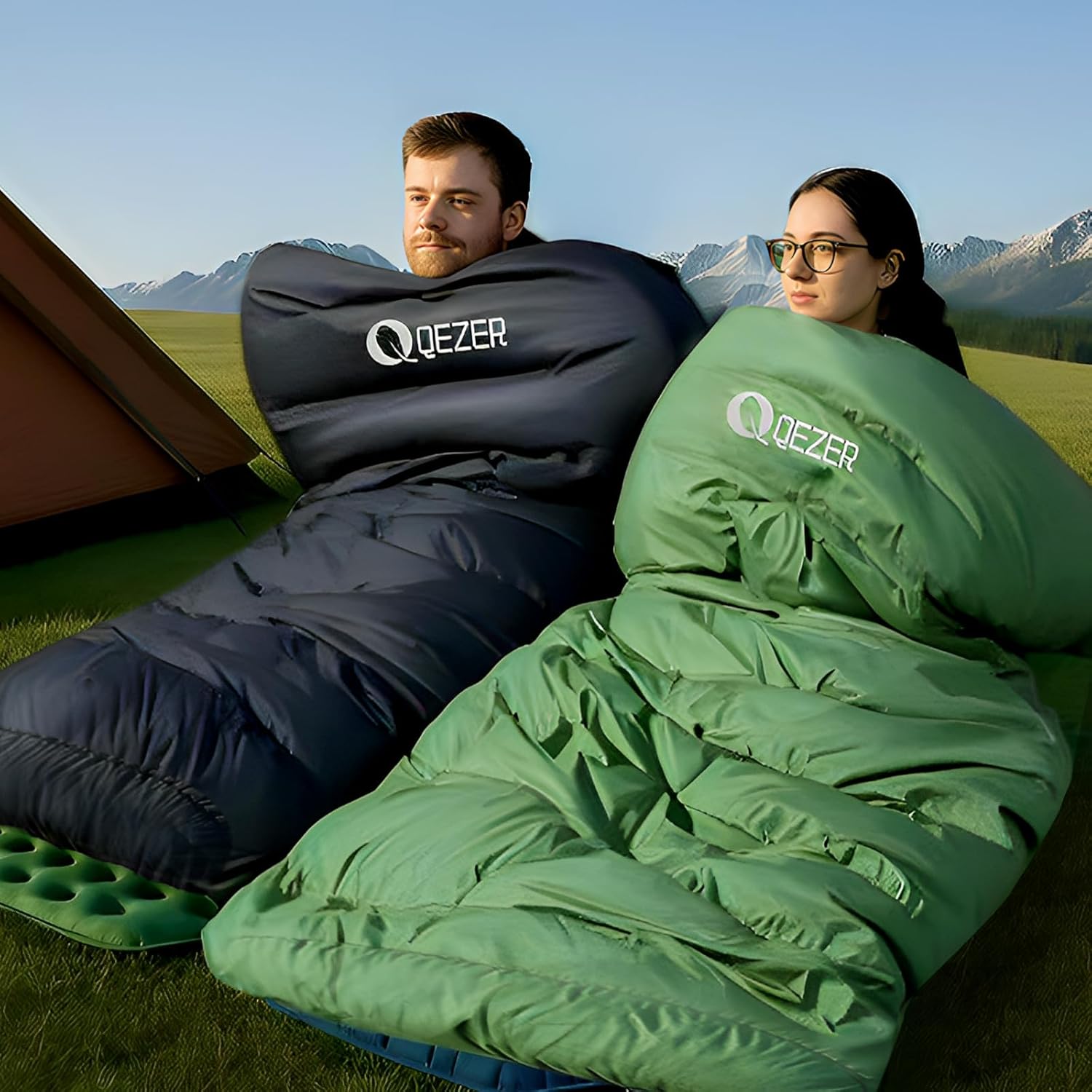 XXL-Daunenschlafsack 3–4 Jahreszeiten, extra großer Schlafsack 230 cm x 100 cm, leichter und warmer Daunenschlafsack, geeignet für Erwachsene, Outdoor-Camping, Wandern und Rucksackreisen – Bild 6