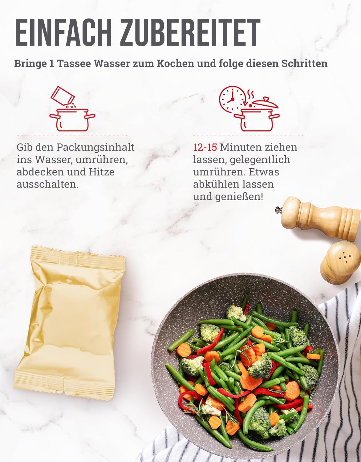 ReadyWise, 120 Portionen, Gemüseeimer, Brokkoli, Zuckermais, grüne Bohnen, Erbsen, gefriergetrocknet, bis zu 25 Jahre haltbar, Notfallnahrung – Bild 2