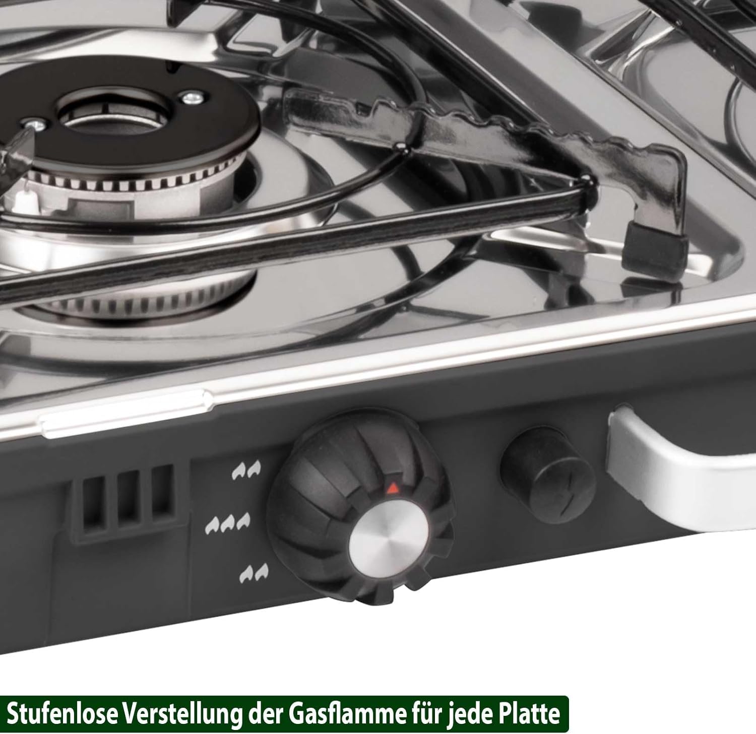 BRUNNER: Powerkook 2-in-1 Tisch-Campingkocher 2-flammiger Edelstahl-Gasgrill & Gaskocher 50 mbar mit Grillplatten mit Gasregler + Gasschlauch – Bild 6