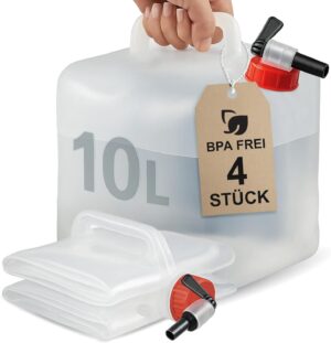 4 Stück faltbare 10 L Wasserkanist...
