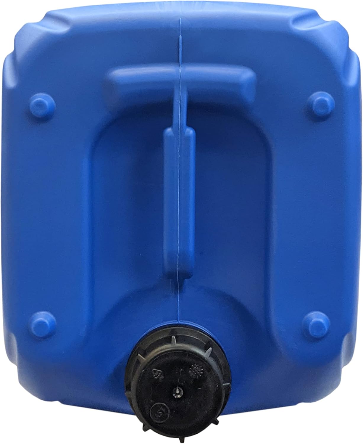 plasteo 3 x 20 Liter Trinkwasserkanister mit 1 Wasserhahn und 3 Schraubdeckeln (DIN 61), lebensmittelecht, BPA-frei, tragbar für drinnen und draußen, blau – Bild 8