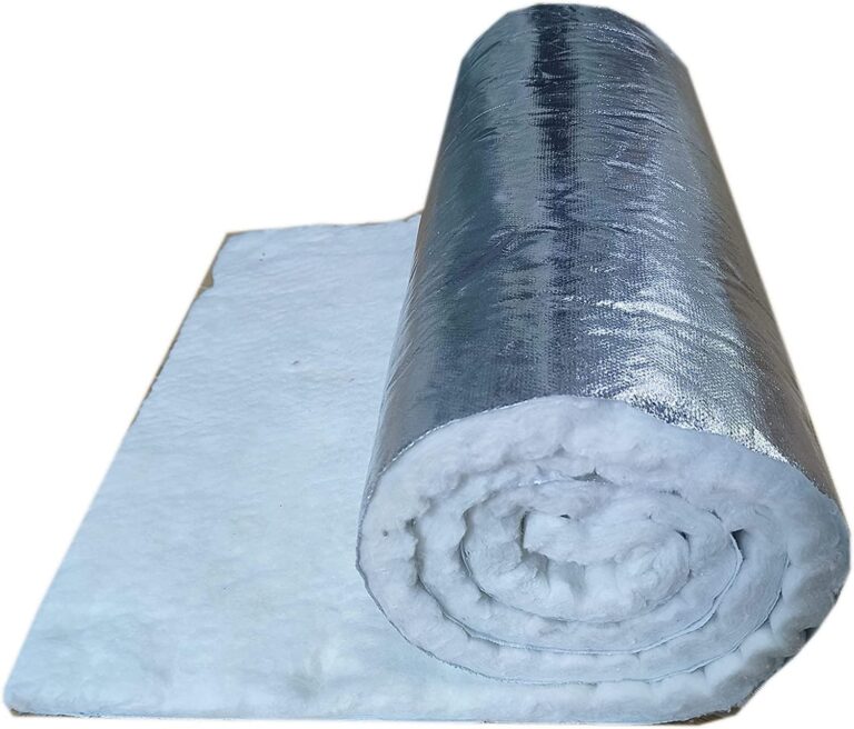 Decken-Isoliermatte aus Keramikfaser, einseitige Aluminiumfolie, 1.260 °C, für Kamin, Grill, Ofen, Herd, 1 x 0,61 m (weiß, 10 mm)