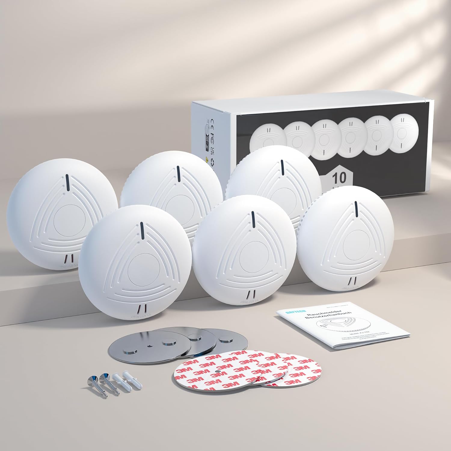 DAYTECH Rauchmelder 10 Jahresbatterie – 6 Rauchmelder mit Magnethalter-Set, TÜV Rheinland zertifiziert, Feuermelder mit 85 dB & Test-/Stummschalter – Feuermelder für Schlafzimmer, Kinderzimmer – Bild 9
