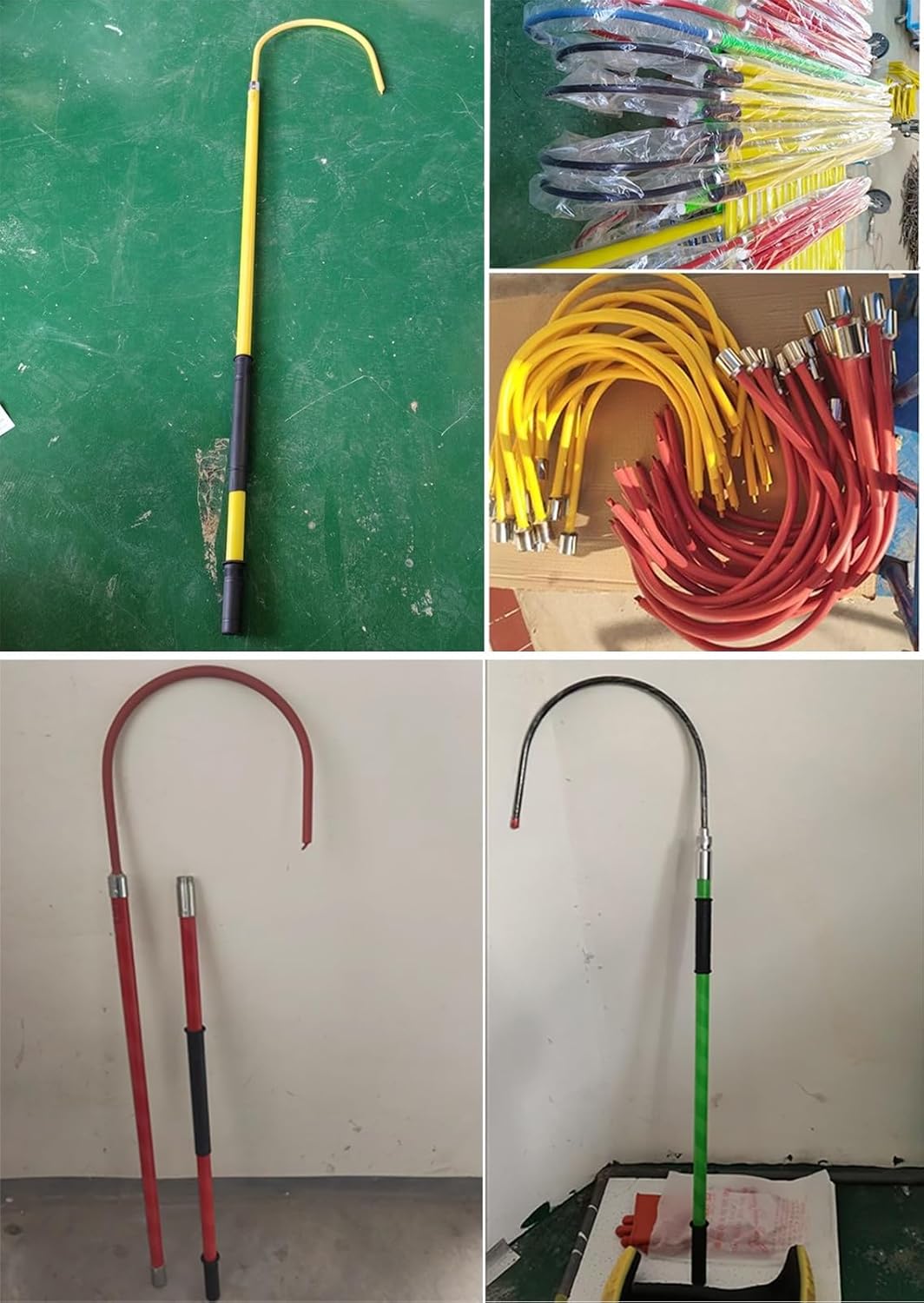Isolierte Rettungsstange Hochspannungs-Rettungsstange mit isoliertem Haken, abnehmbarer Fiberglas-Rettungshaken, Sicherheitswerkzeug für Elektriker, Rettungsstangen-Set für Elektroreparaturen(Gelb,1 – Bild 2