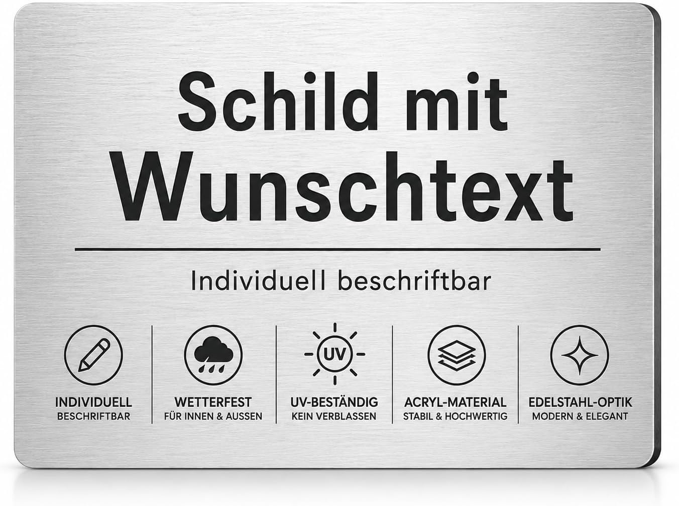 Schild selbst gestalten, individuelles Schild für den Außenbereich als Name, Hausnummer & Straßenname, Hausnummernschild, Namensschild, Firmenschild, personalisiert & wetterfest