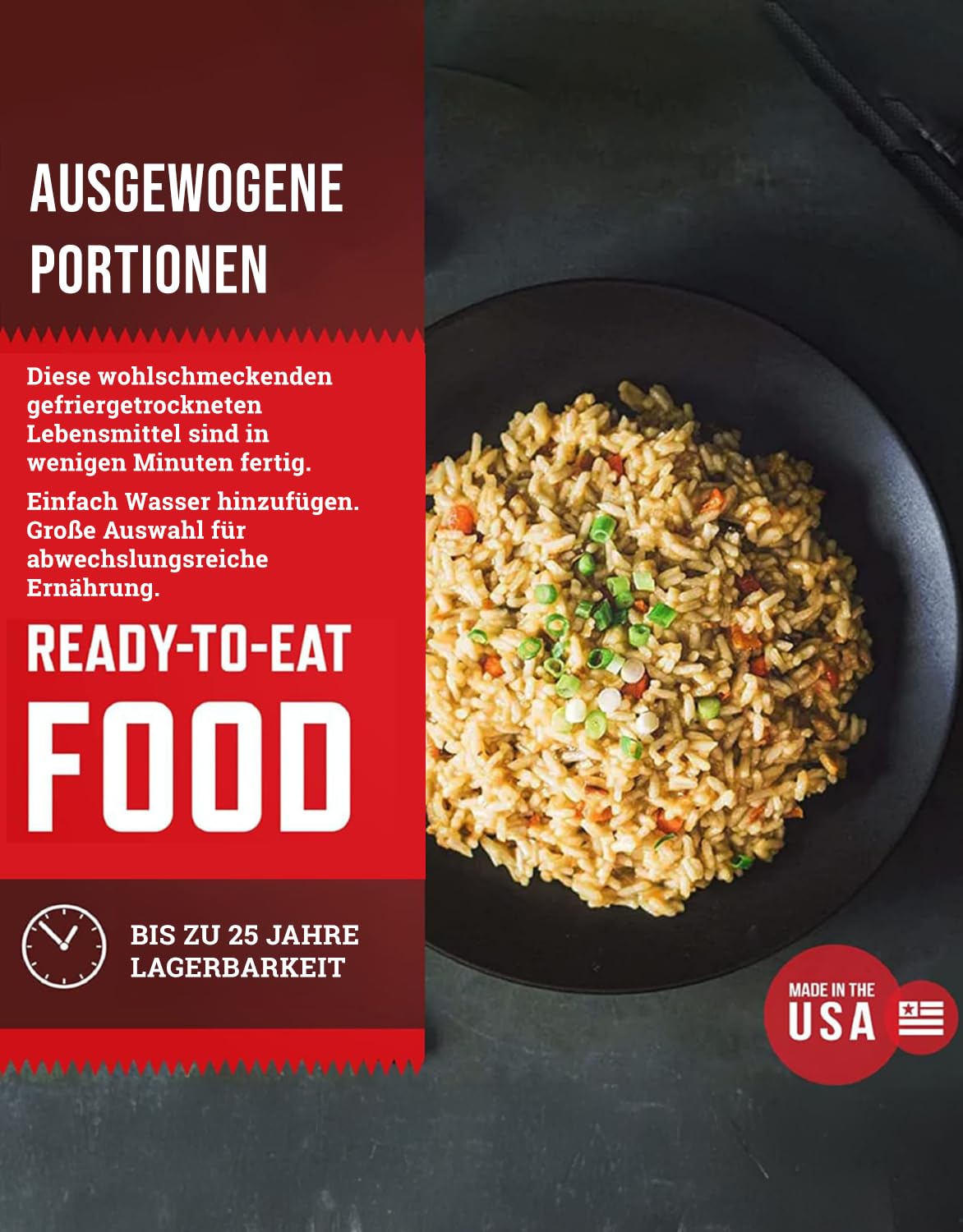 ReadyWise, 28 Portionen, Frühstück, Mittag- und Abendessen, Trockenbeutel zum Mitnehmen, gefriergetrocknet, bis zu 25 Jahre Haltbarkeit, Notfallnahrung, 3 Tage für 1 Person – Bild 4