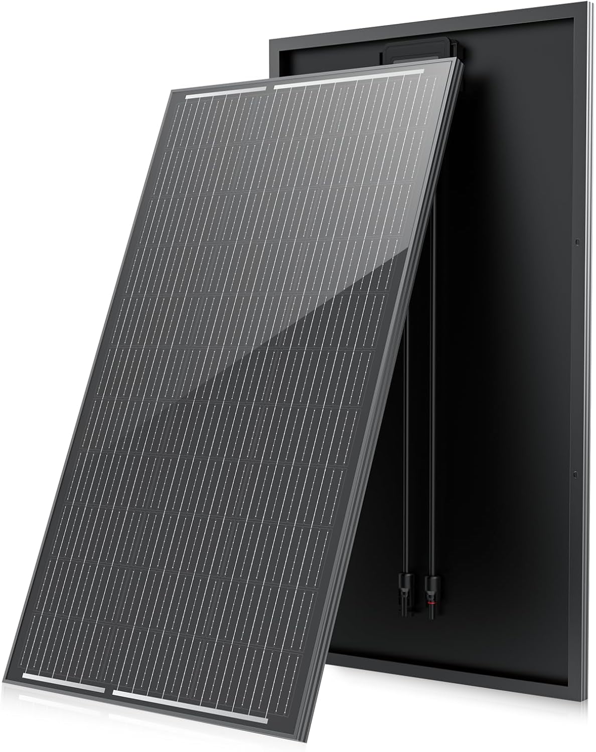 Solarpanel 200 W, 12 V PV-Modul, SMBB-Technologie, hocheffizientes monokristallines Solarmodul, vollständig schwarzes Aluminiumrahmen-Solarpanel, ideal für Balkonkraftwerk, Wohnmobil, Boot (200 W)