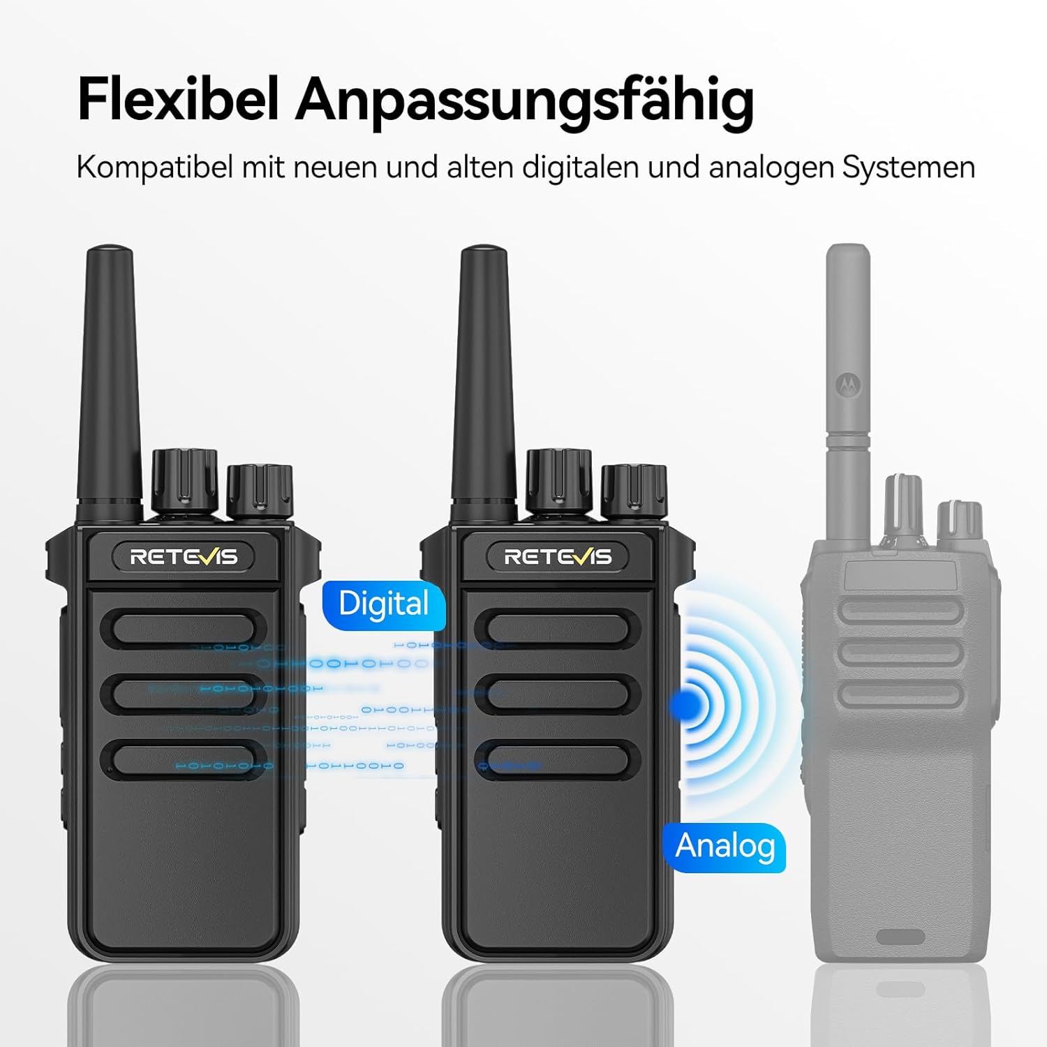 Retevis MateTalk P64 Funkgerät, gebührenfrei mit großer Reichweite, professionelles Digitalradio, kompatibel mit Motorola, Gruppenruf, Sicherheit, Walkie Talkie für Hotels und Immobilien (1 Stück) – Bild 2