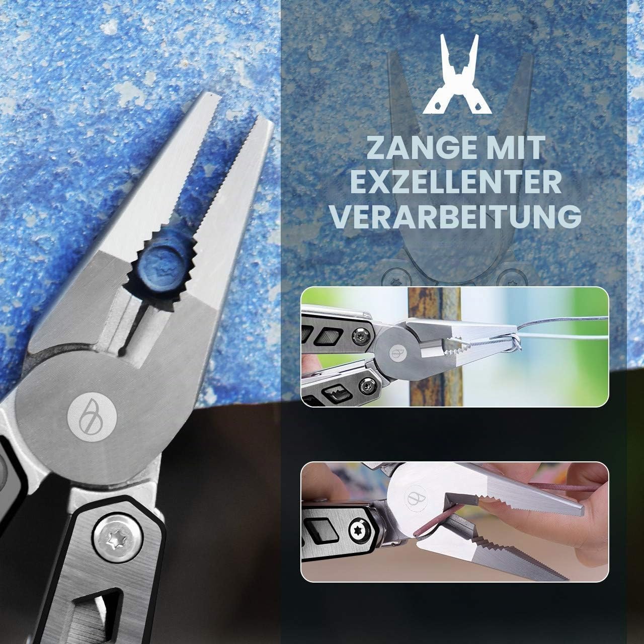 Bibury 21-in-1-Multitool-Zange, Silber – Bild 2