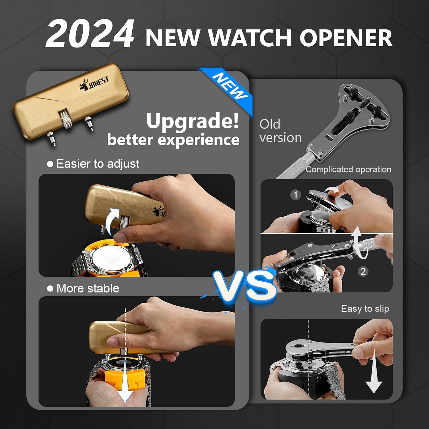 Jorest 【Neu 2025】 Uhrenwerkzeuge Set, Uhr Batteriewechsel, Uhrenarmband Kürzen Werkzeug, Uhren Reparatur, Uhrmacherwerkzeug mit Stiftausdruck, Uhrenoffner öffner, Schraubendreh – Bild 2