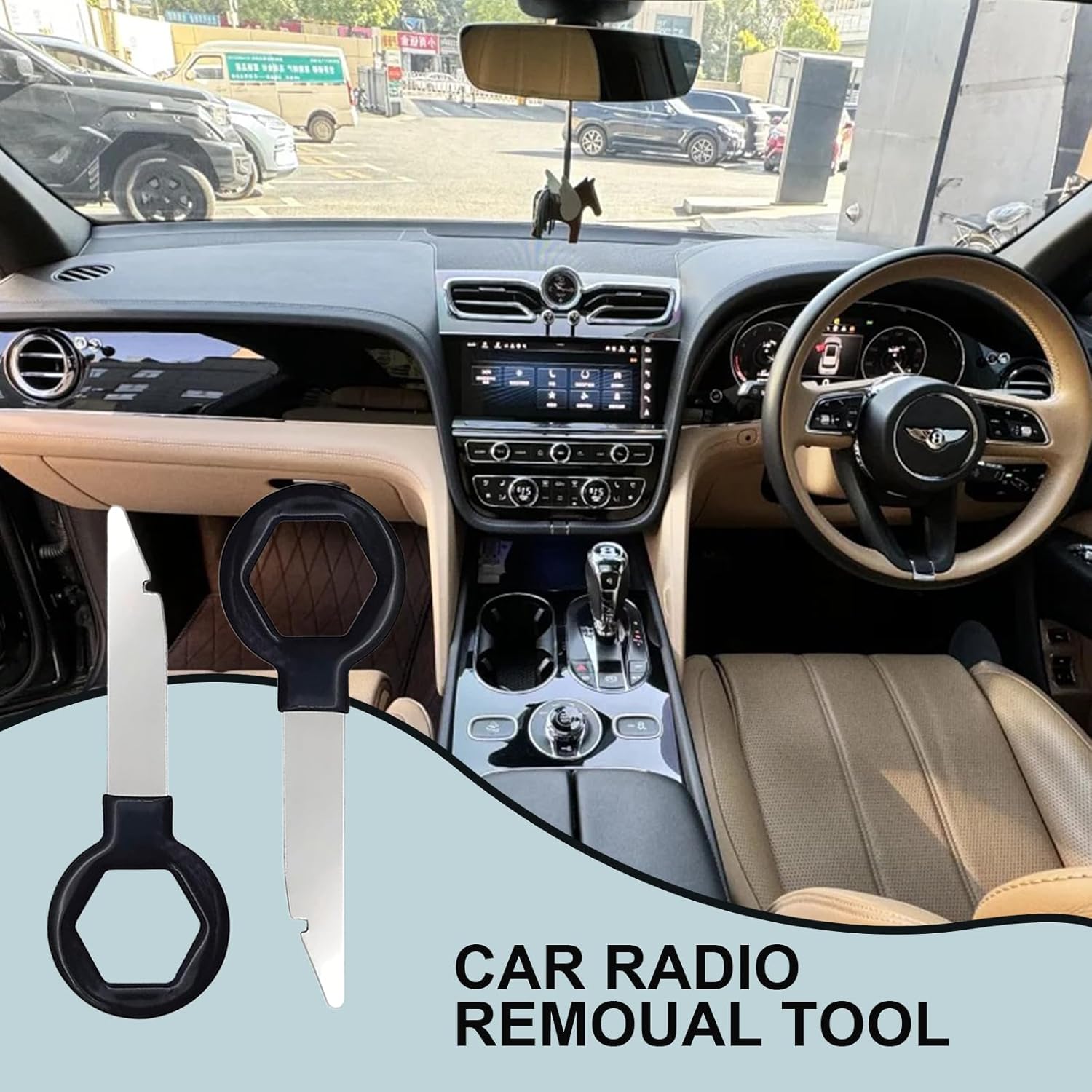 4er-Set Autoradio-Entriegelungswerkzeug, Radio-Entriegelungswerkzeug, kompatibel mit Benz Vw Audi A3 A4 Skoda Golf Entriegelungsschlüssel, Universalwerkzeug zum Entfernen des Autoradios – Bild 3