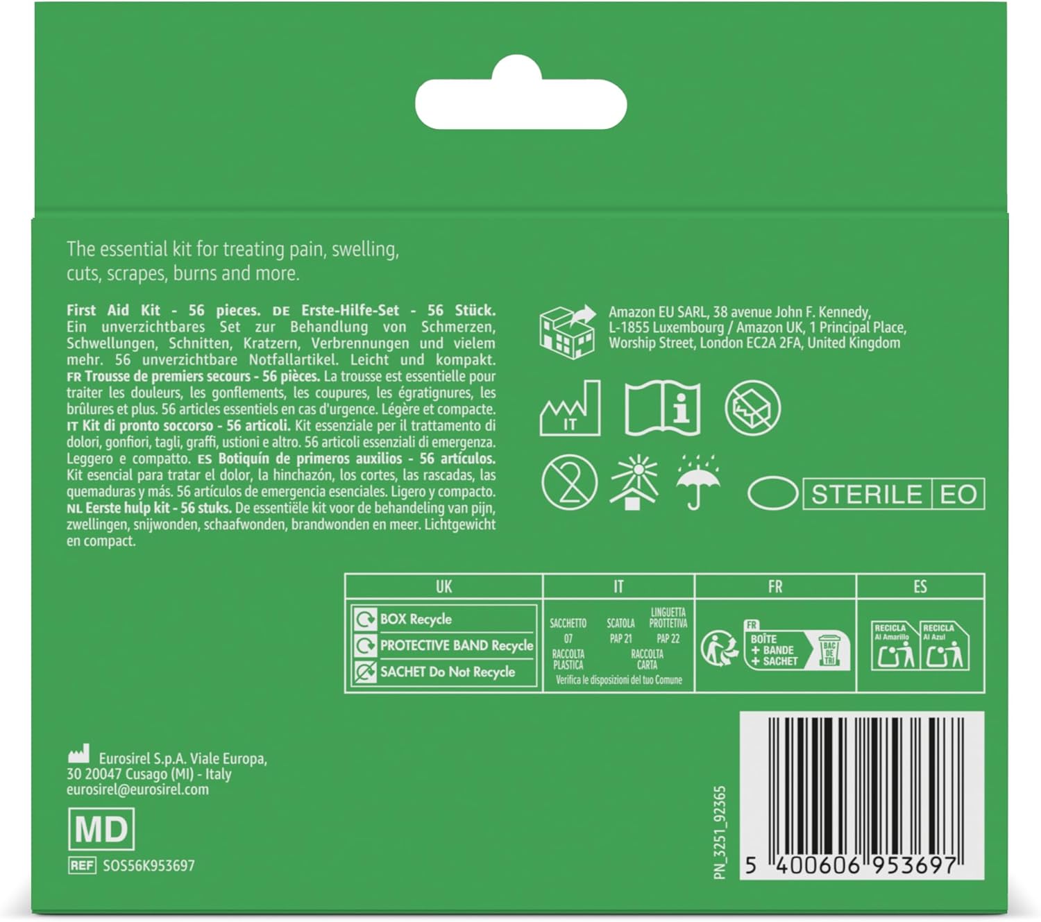 Healthcare by Amazon 56-teiliges Erste-Hilfe-Set, grün (ehemals ein markenidentisches Produkt von Amazon Basic Care) – Bild 6
